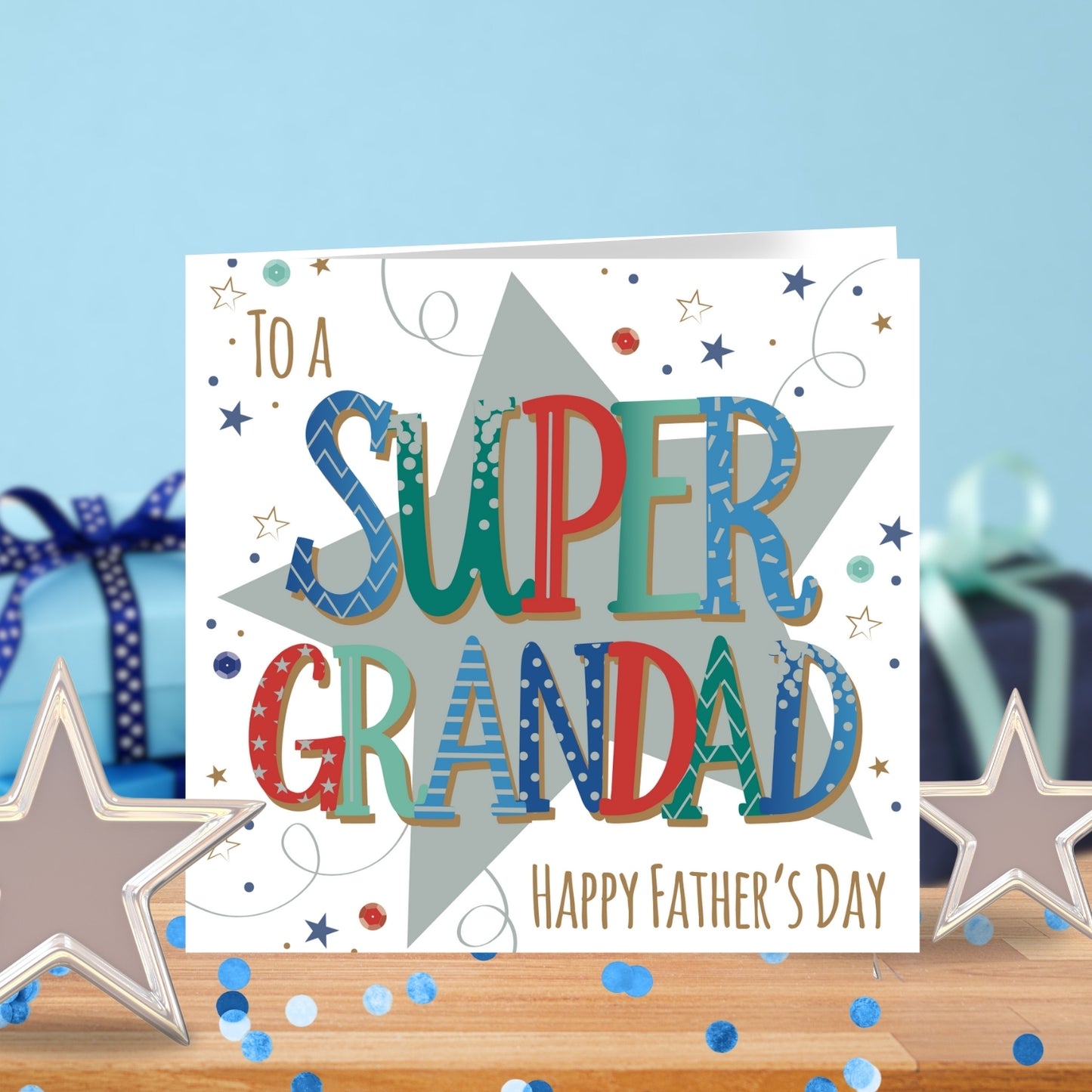 A Super Grandad Embellished Father's Day Card