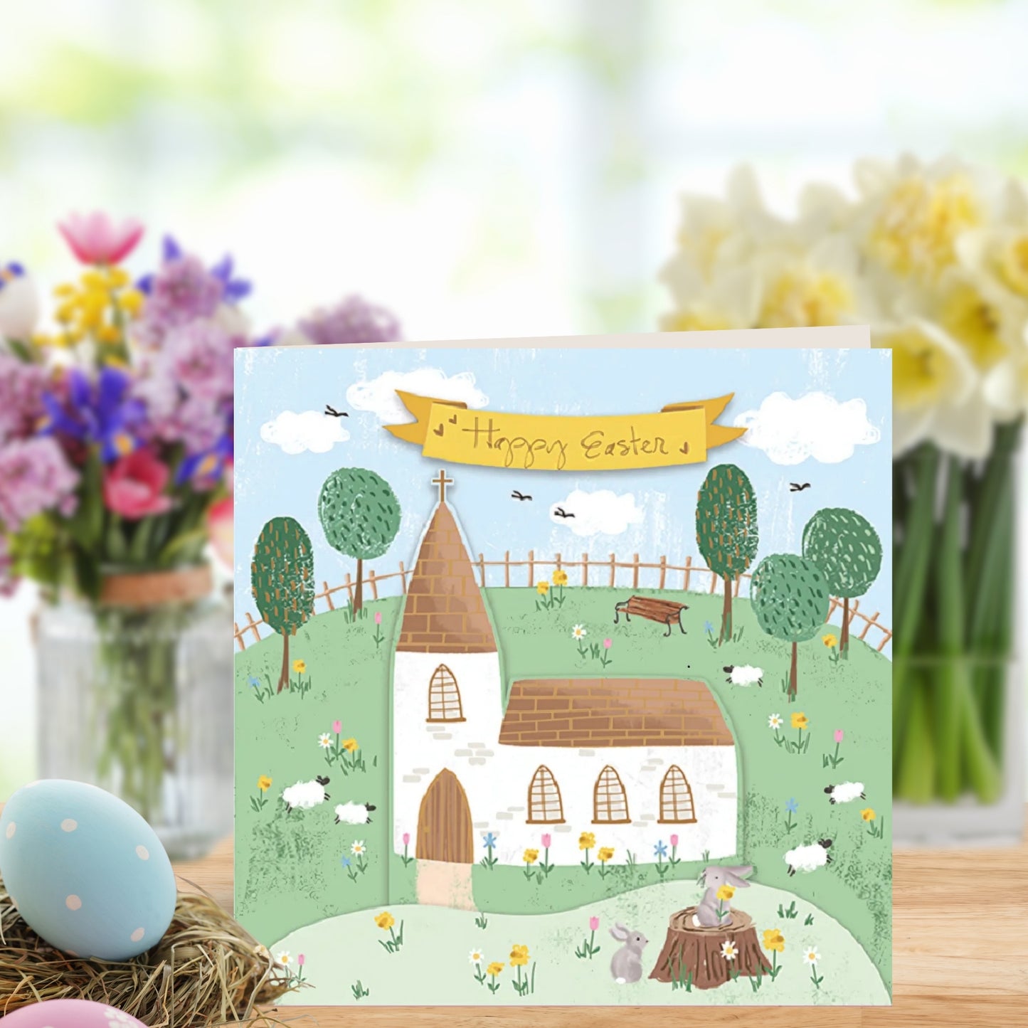 Blessed & Joyful Pop Up Embellished Easter Card