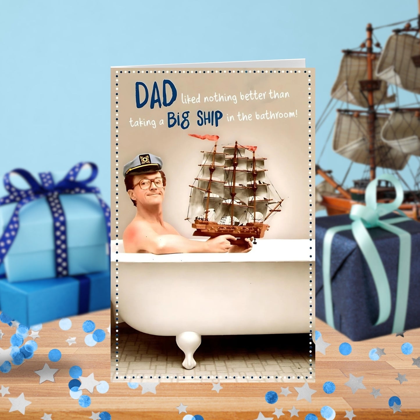 Funny Big Ship Dad Father's Day Card