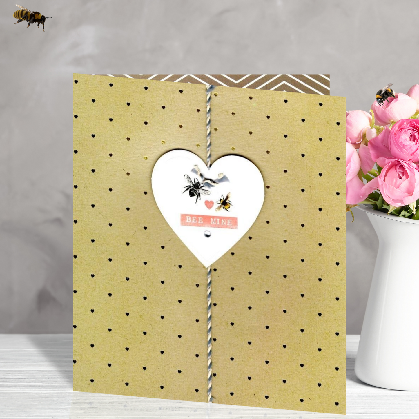 Bee Mine Embellished Valentine's Day Greeting Card