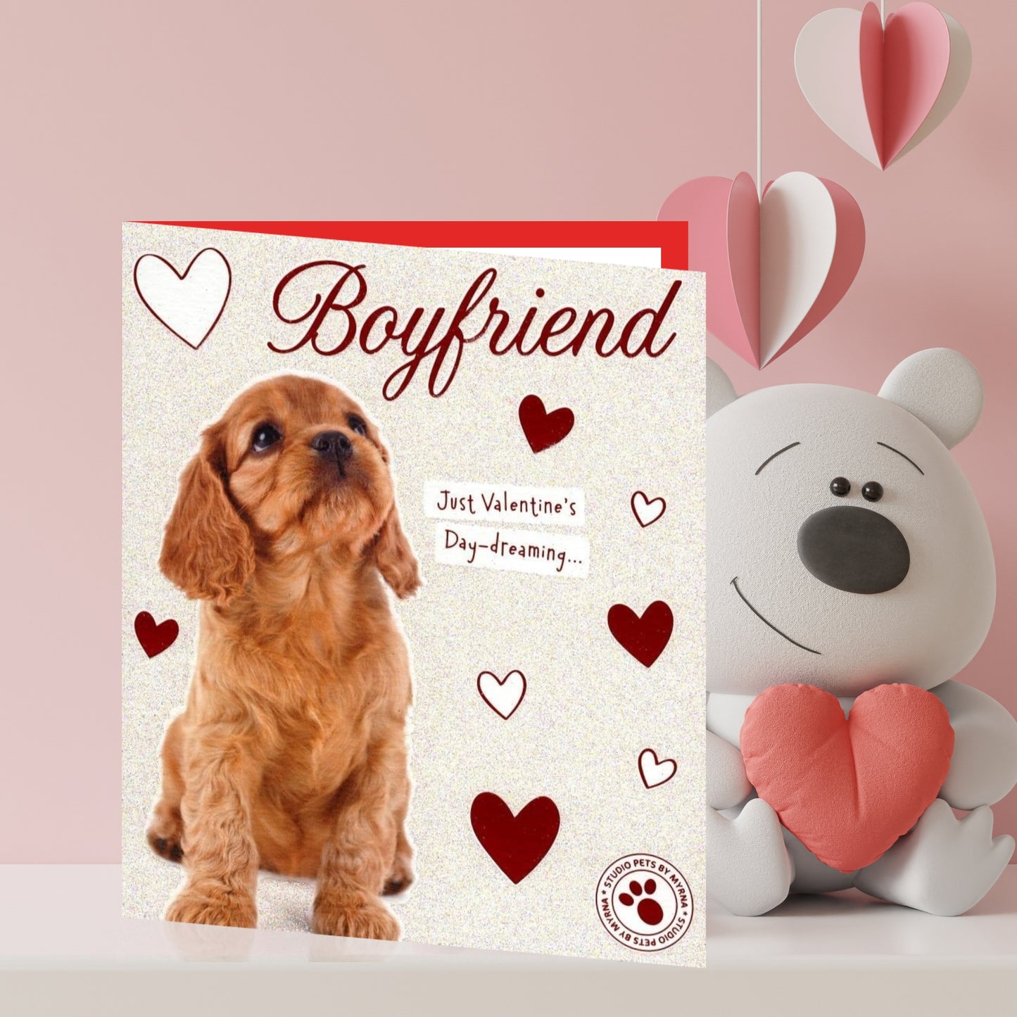Boyfriend Cute Puppy Dog Valentine's Day Card