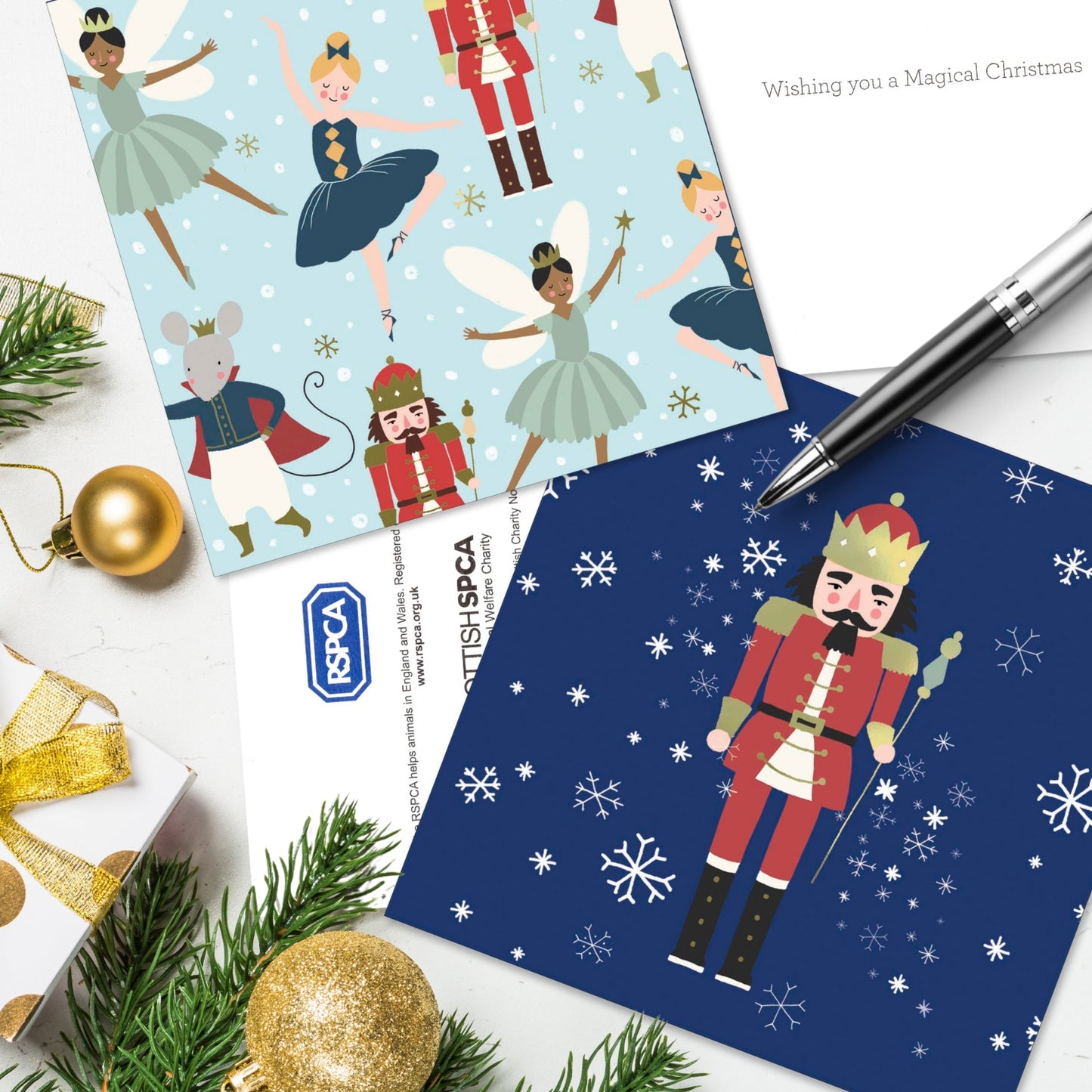 Box of 10 The Nutcracker RSPCA Charity Christmas Cards