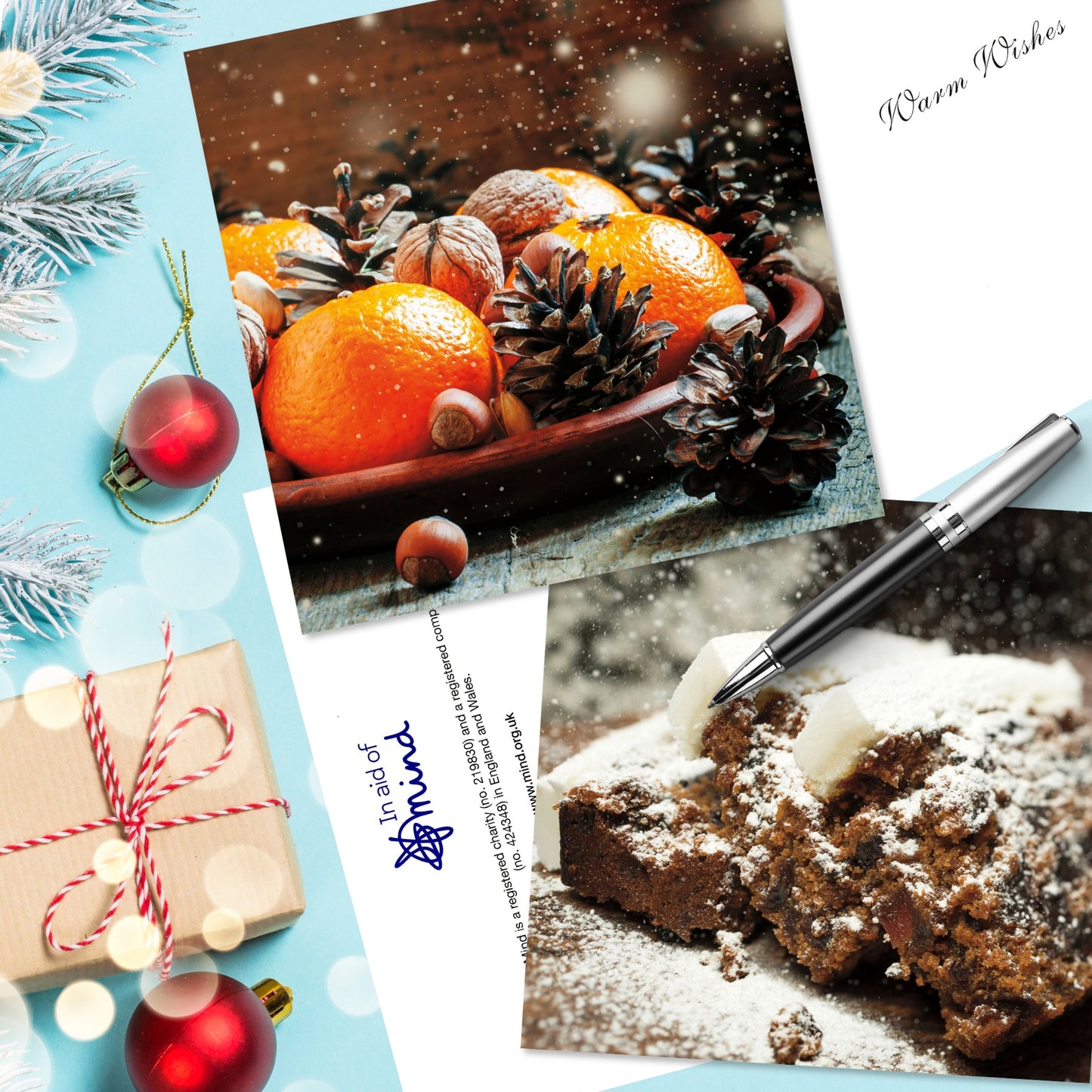 Box of 16 Festive Foods in Aid Of Mind Charity Christmas Cards