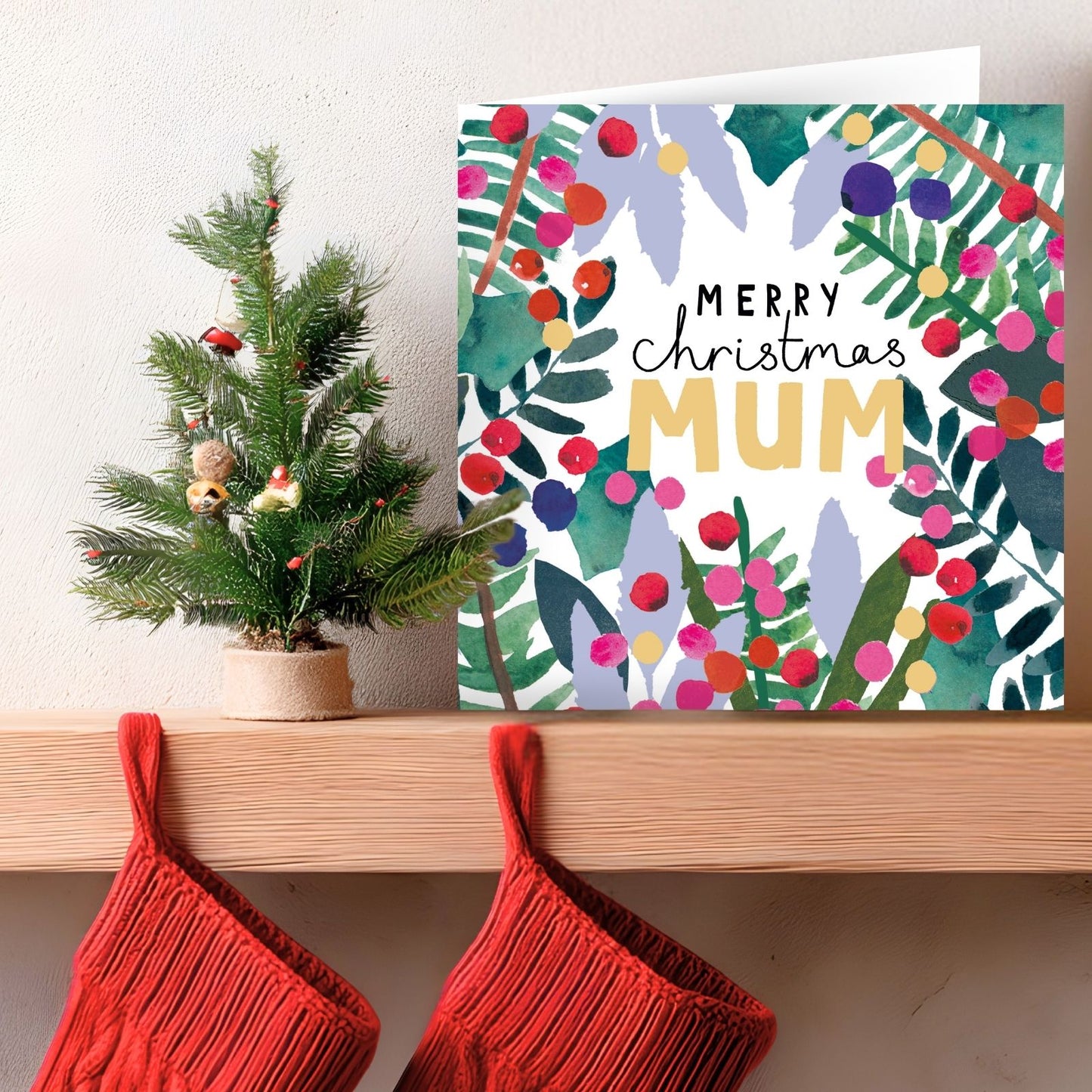 Mum Christmas Card Artistic Foiled Embossed Kindred Art Range Xmas Greetings