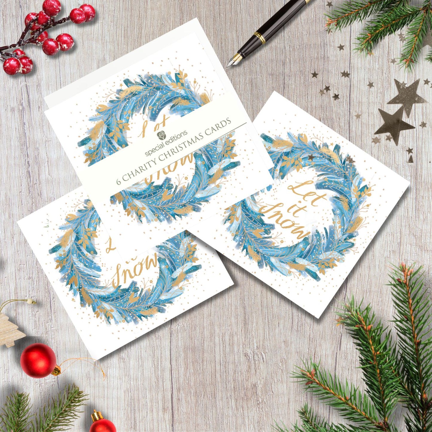 Pack Of 6 Let It Snow Magical Charity Cards Multiple Charities