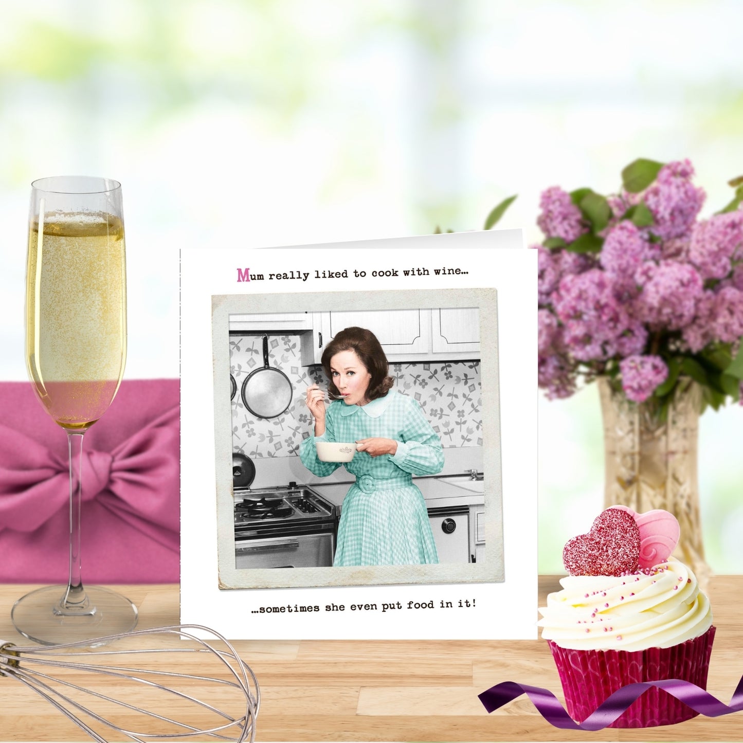 Funny Mum Liked To Cook With Wine Mother's Day Card