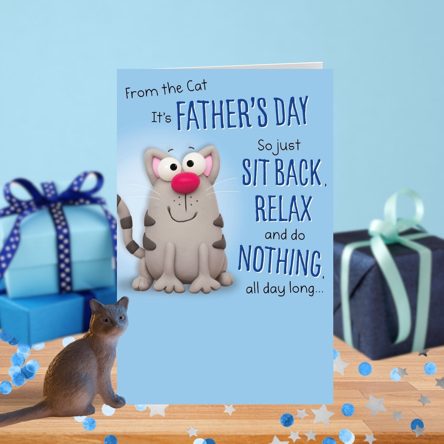 From The Cat Sit Back Relax & Do Nothing Funny Father's Day Card