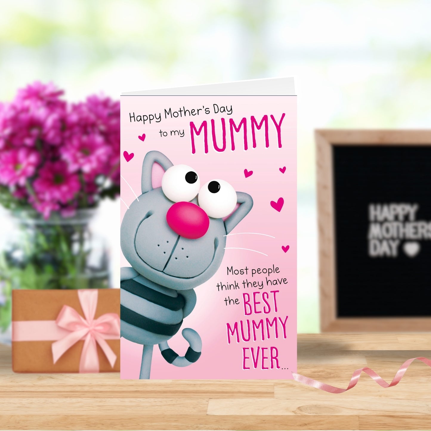 Cute Best Mummy Ever Cat Mother's Day Card
