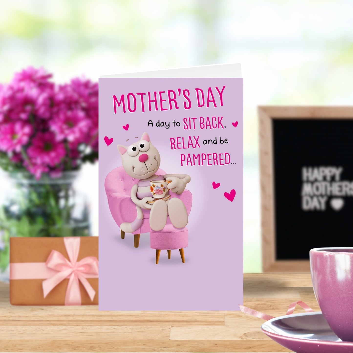 Funny A Day To Relax Cute Cat Mother's Day Card
