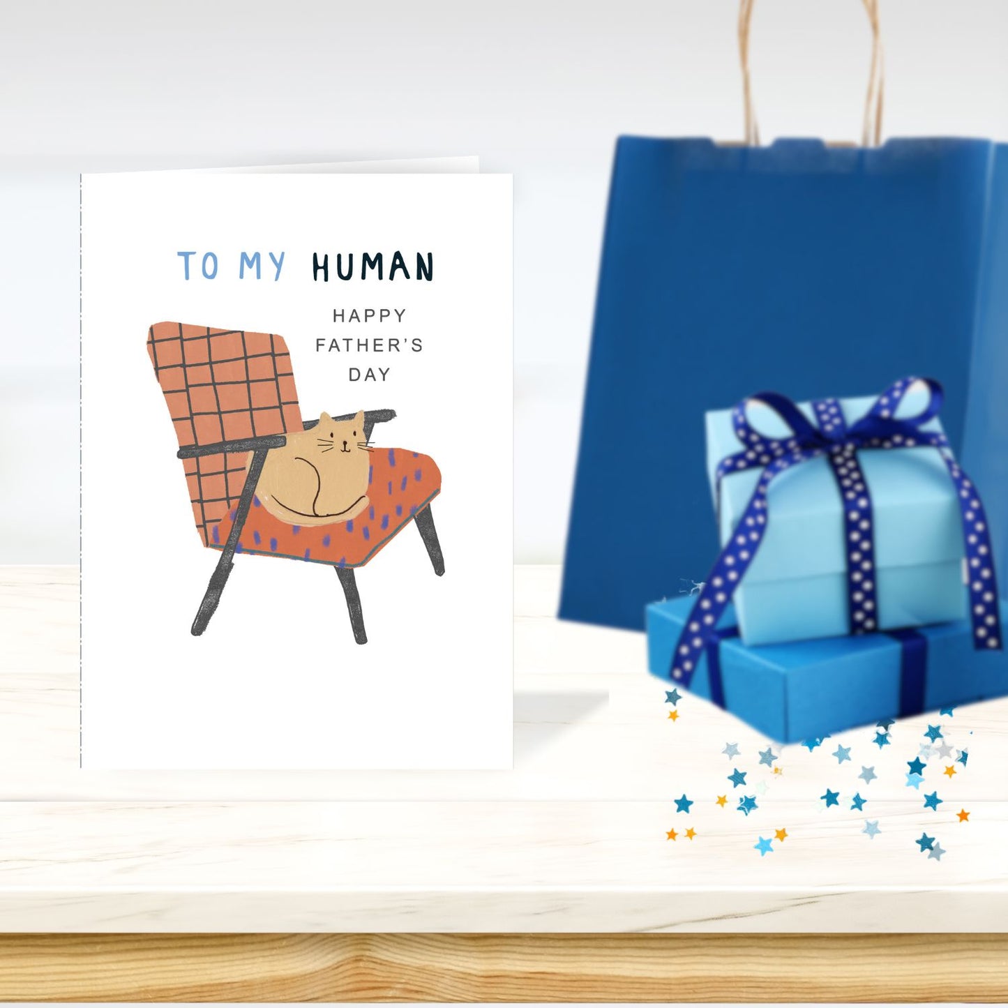 To My Human From The Cat Purrfectly Cosy! Father's Day Funny Greeting Card