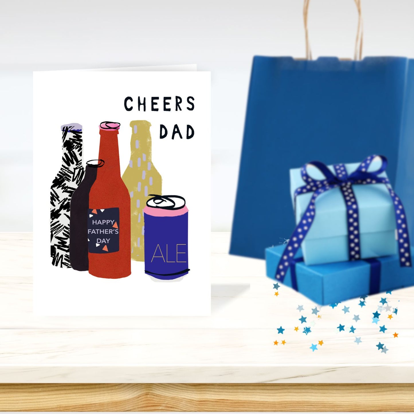 Cheers Dad Brew-Tastic Fun! Father's Day Contemporary Greeting Card