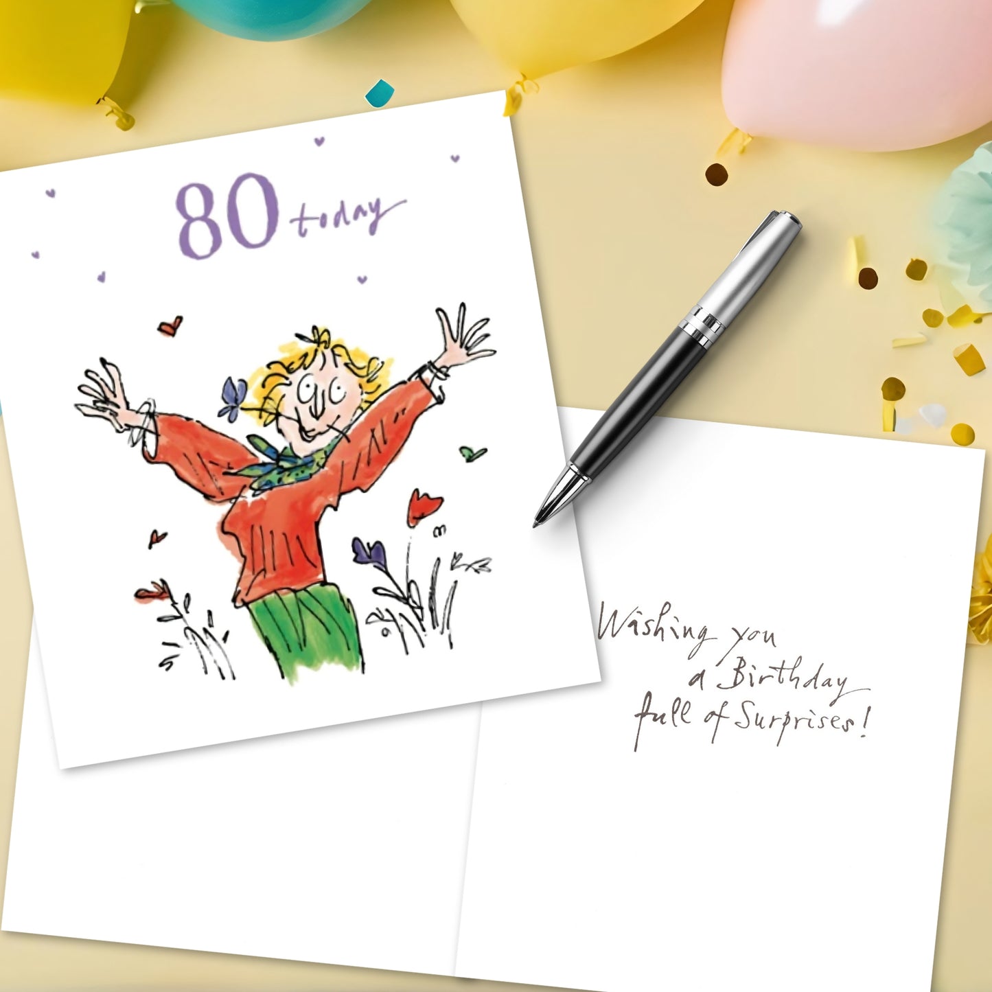 Quentin Blake Female 80th Birthday Greeting Card