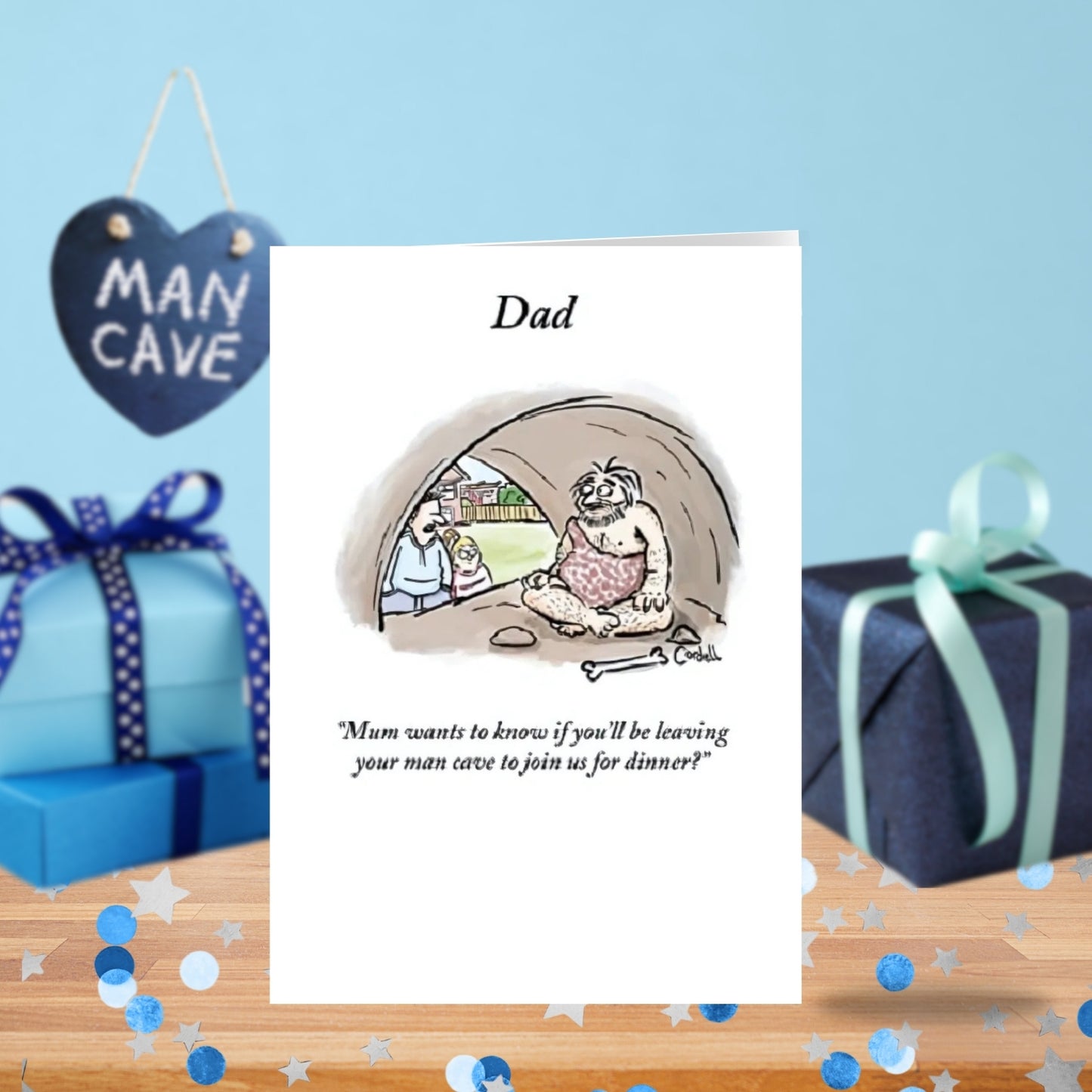 Leaving The Man Cave For Dinner Funny Father's Day Greeting Card