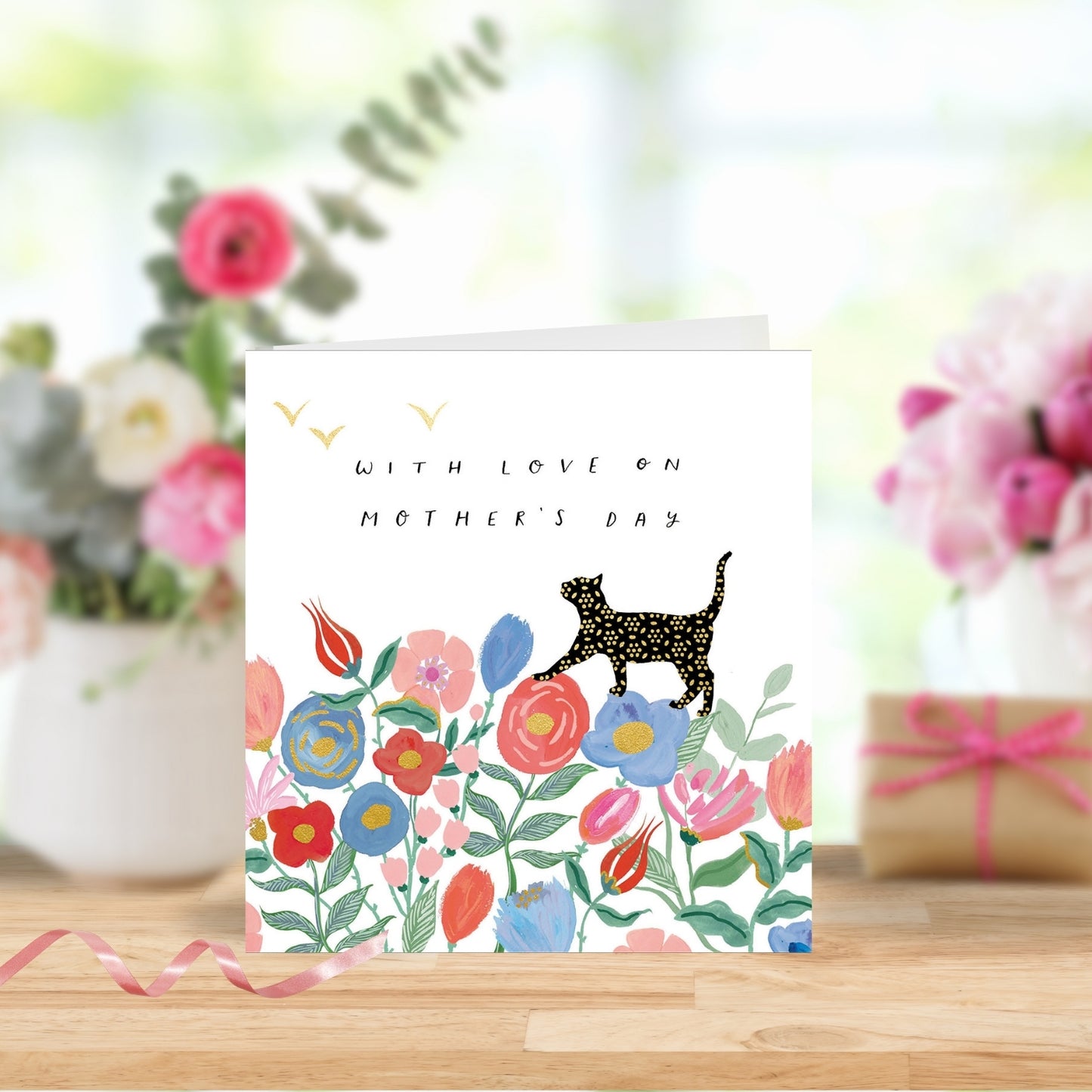 With Love Cat Foiled Mother's Day Card
