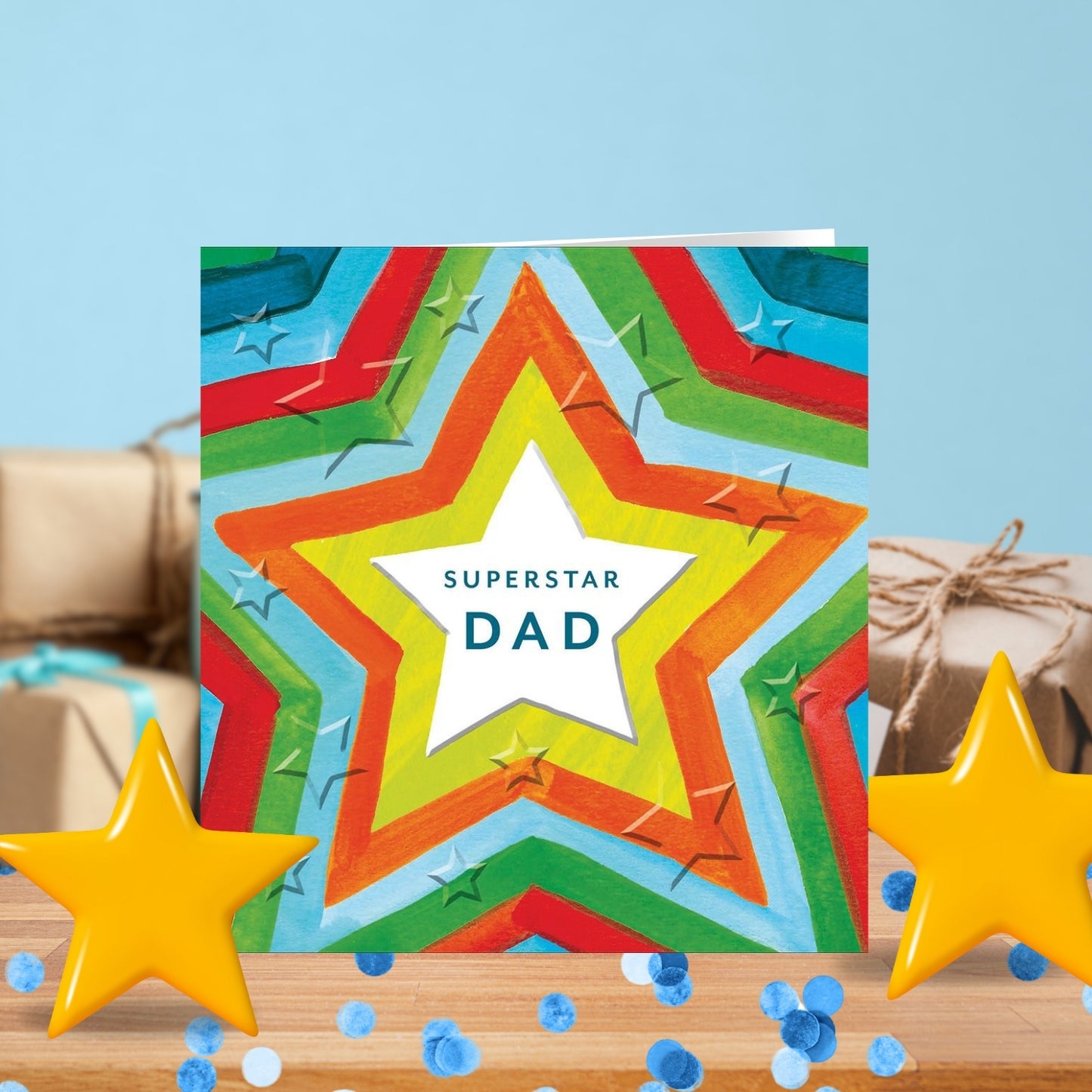 Superstar Dad Retro Stars Father's Day Greeting Card