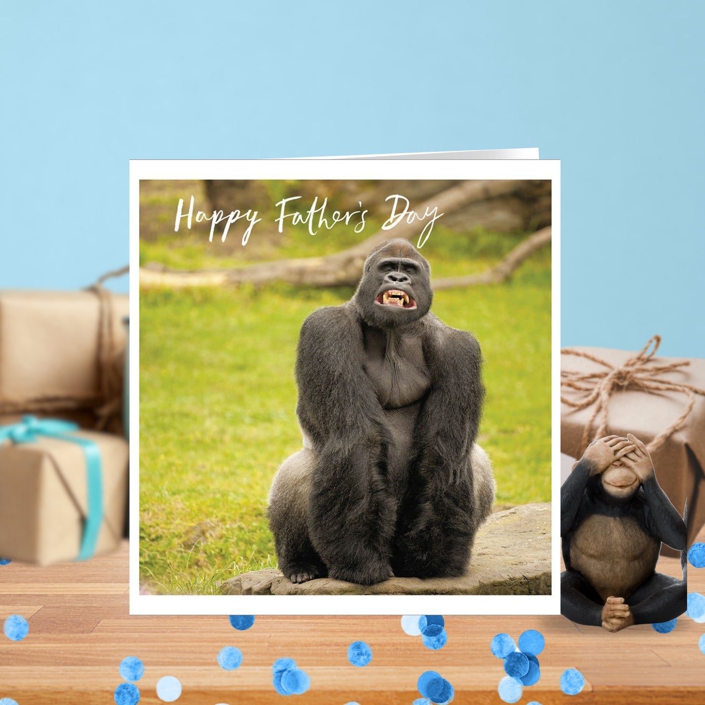 Silverback Say Cheese Happy Father's Day Greeting Card