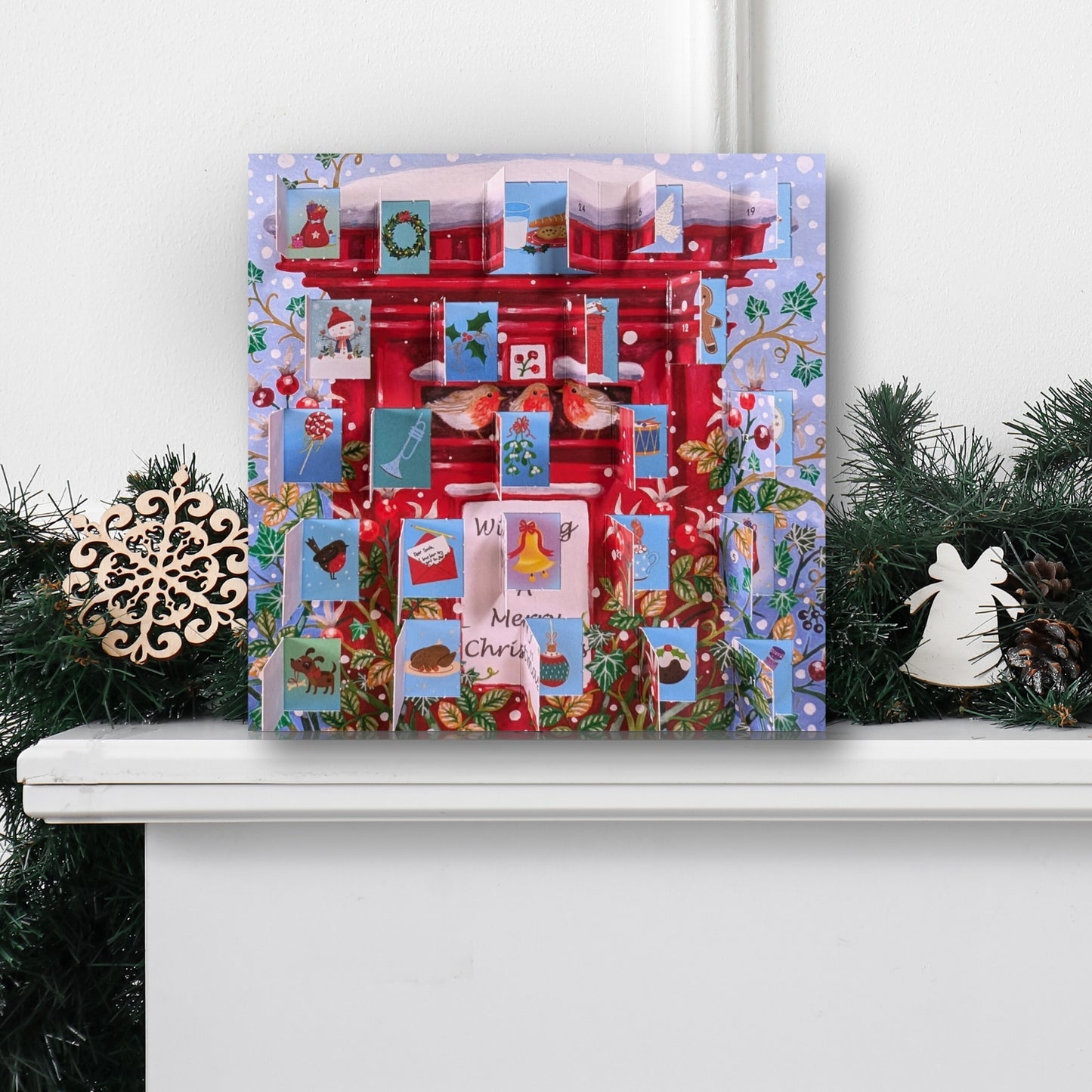 Traditional Advent Calendar Red Robin Home! Christmas Advent Calendar Gift Idea