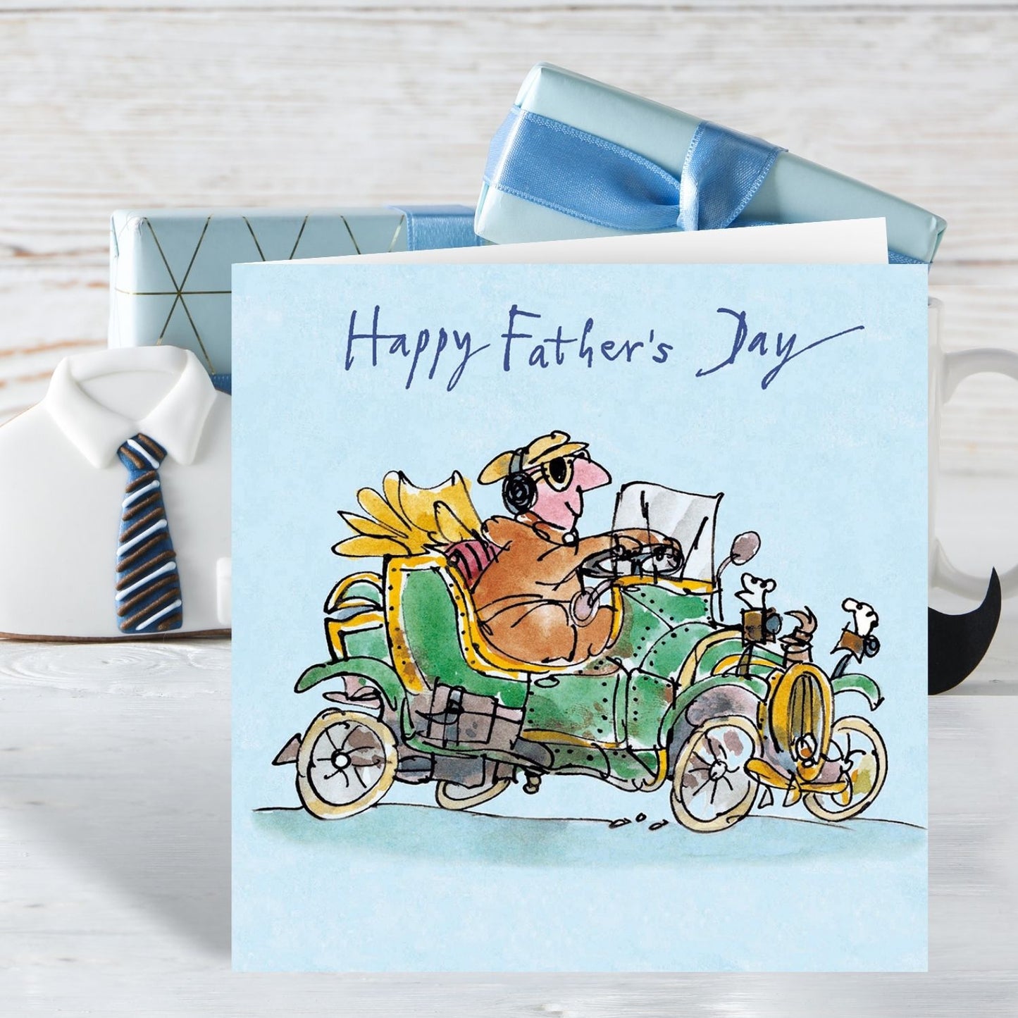 Quentin Blake Happy Father's Day Dad's Vintage Drive Father's Day Greeting Card
