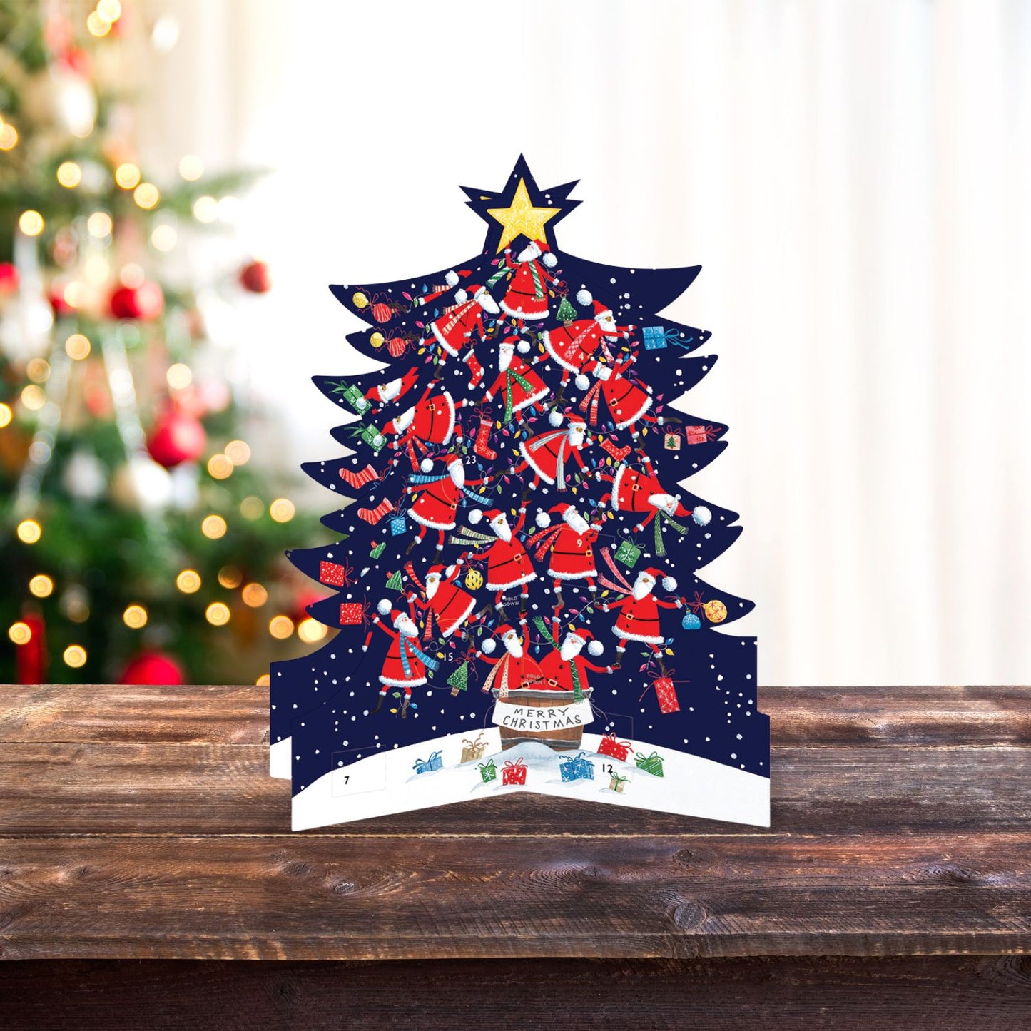 Large 3D Advent Calendar Santa Xmas Tree Christmas Advent Calendar Gift Idea