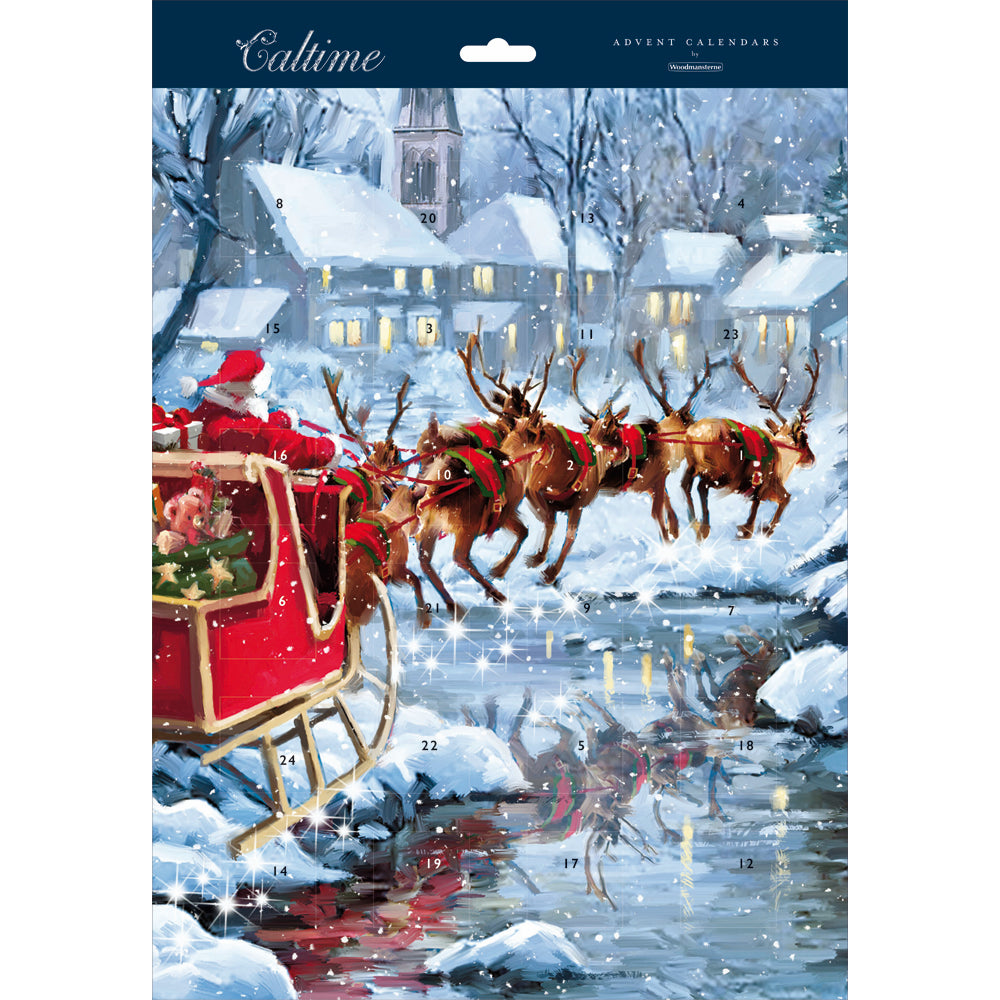 Traditional Large Advent Calendar Santa's Sleigh Christmas Advent