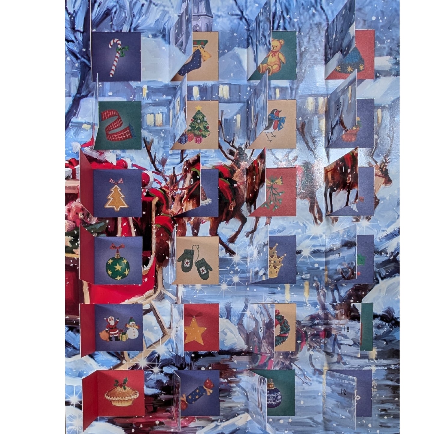 Traditional Large Advent Calendar Santa's Sleigh Christmas Advent Calendar Gift