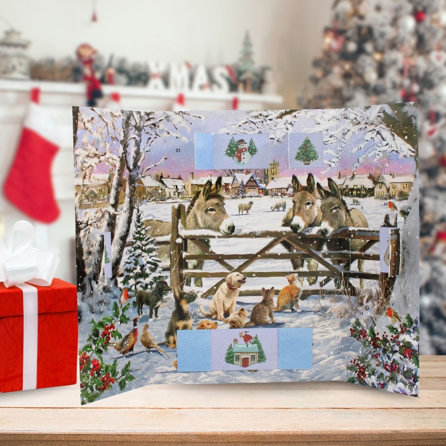 Traditional Picture Advent Calendar Animal Friends Christmas Countdown Gift