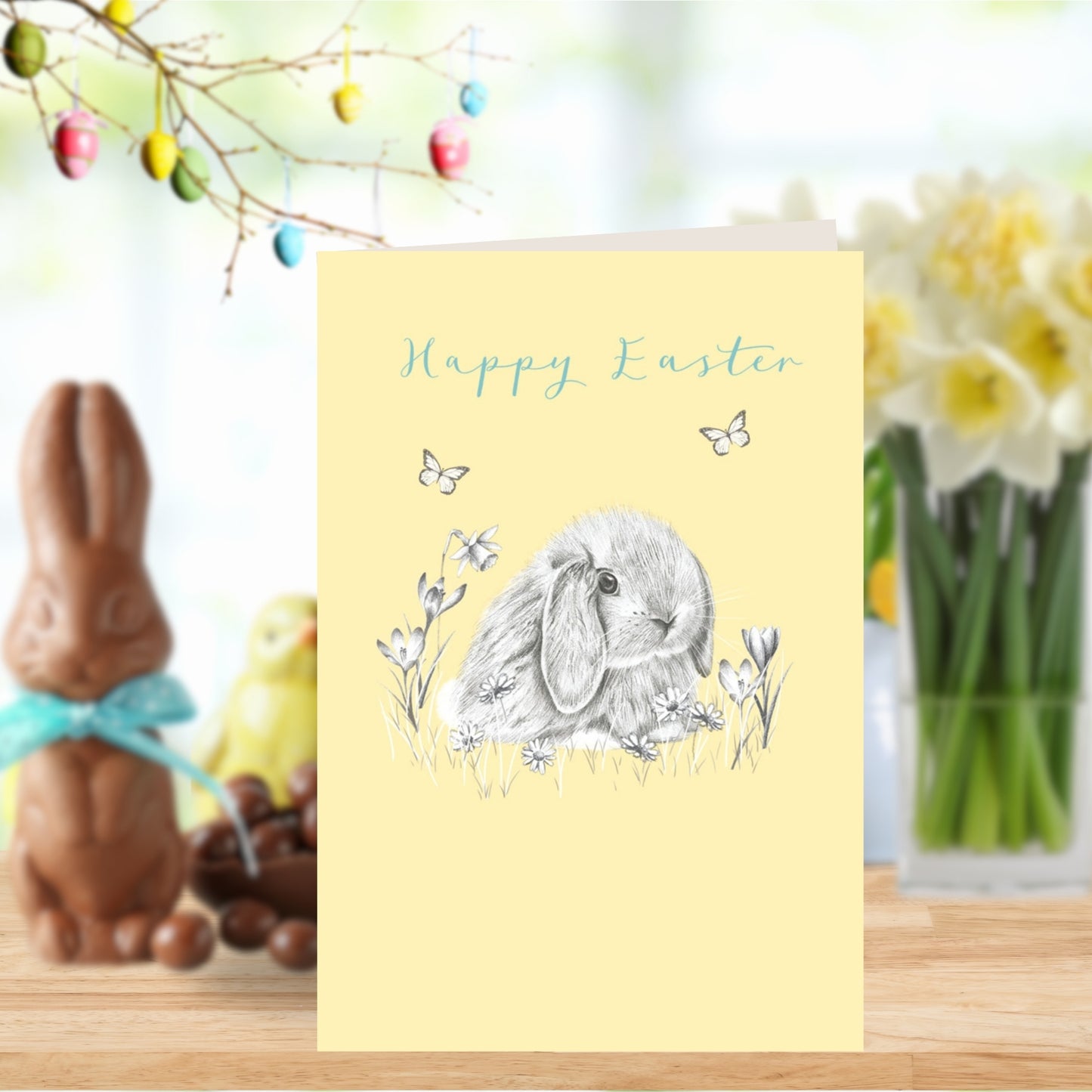 Happy Easter Cute Bunny Easter Greeting Card