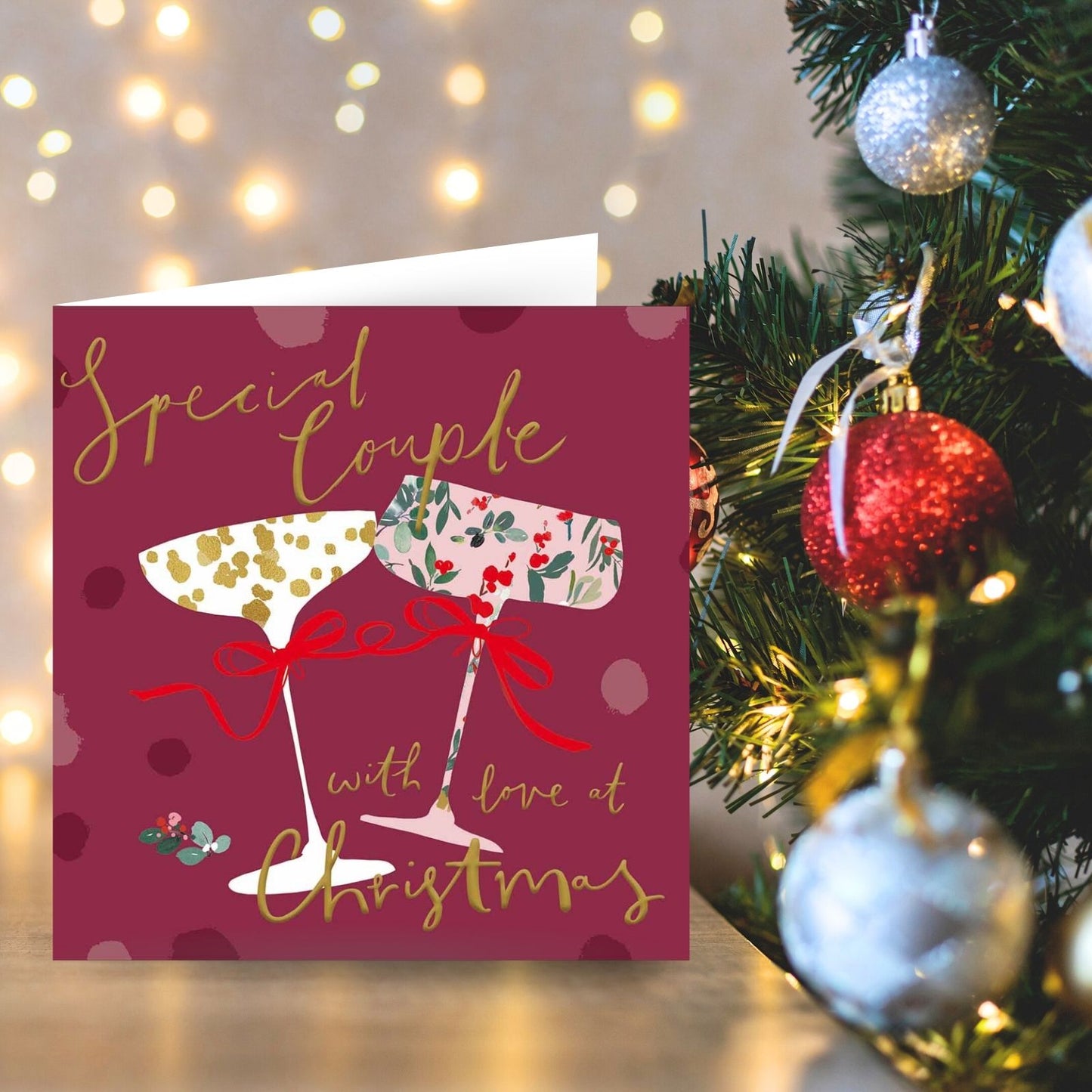 Special Couple Christmas Card Celebration Cocktails With Love Xmas Greetings