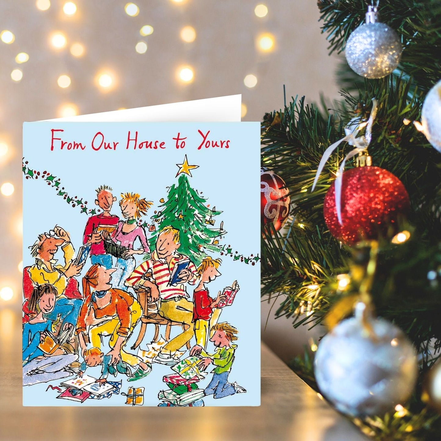 Quentin Blake Our House To Yours Christmas Card Christmas Morning Xmas Greetings