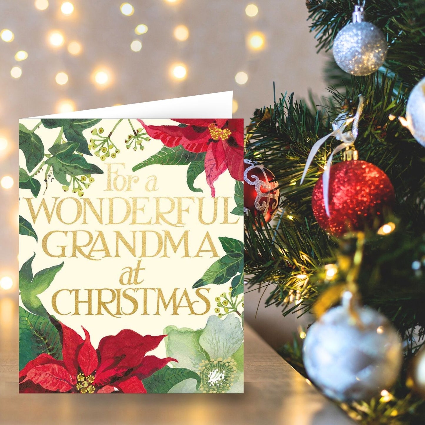 Emma Bridgewater Wonderful Grandma Christmas Card Poinsettia Xmas Greetings