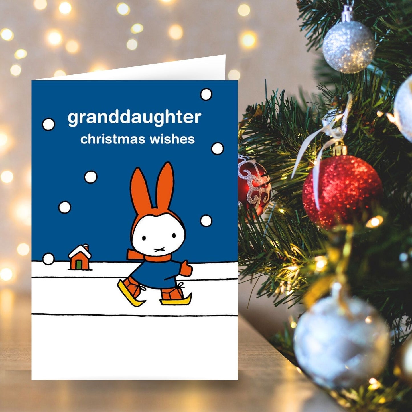 Miffy Granddaughter Christmas Card Cute Bunny Christmas Skating Xmas Greetings