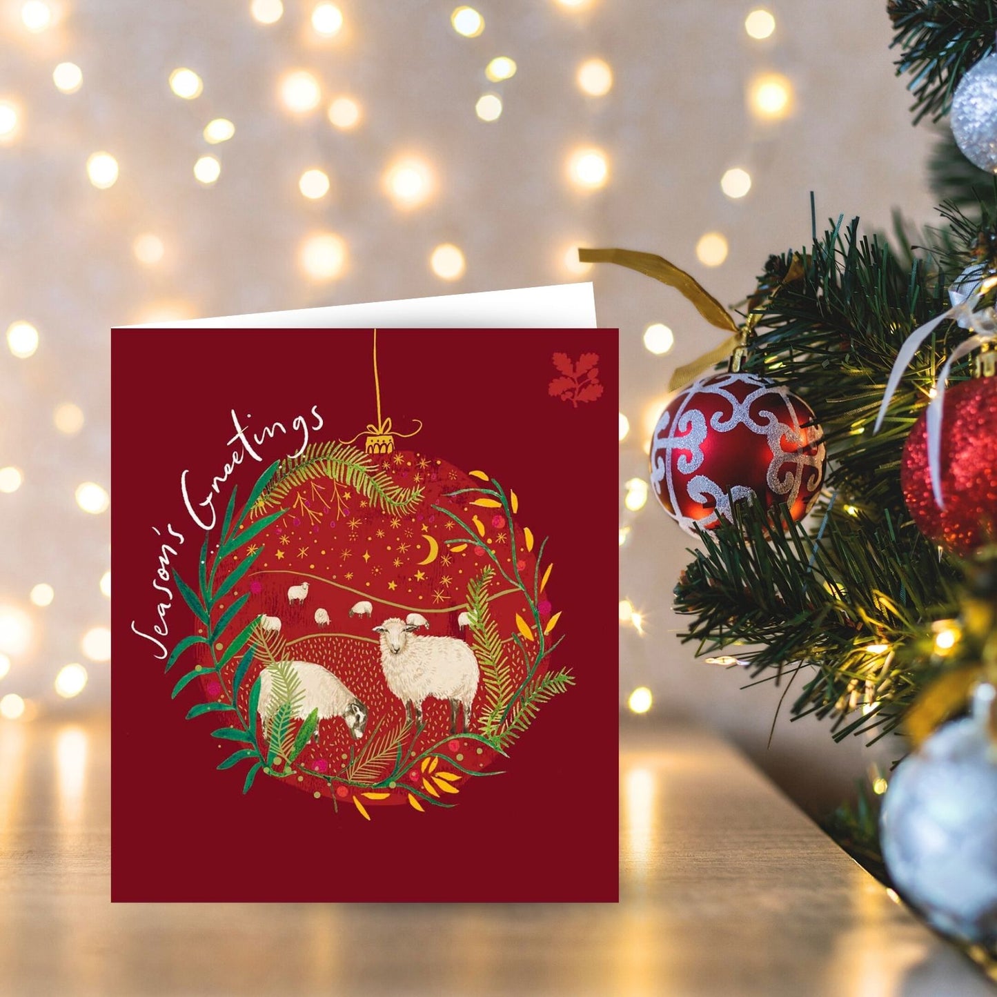 Pack of 5 Charity Christmas Cards Sheep Bauble Cards The National Trust Charity