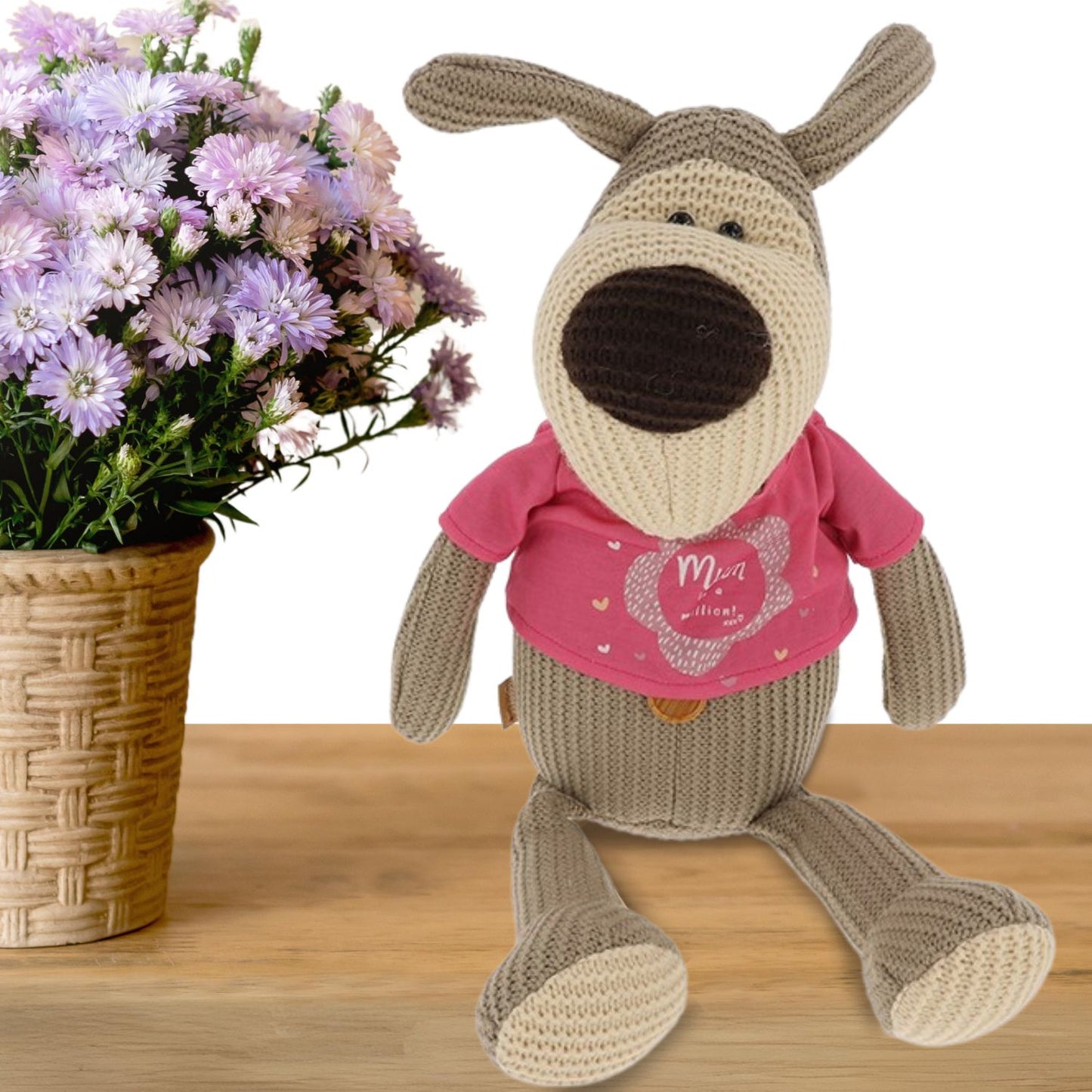 Boofle Knitted Toy Mum In A Million Flower Power Pup Plush Gift Idea
