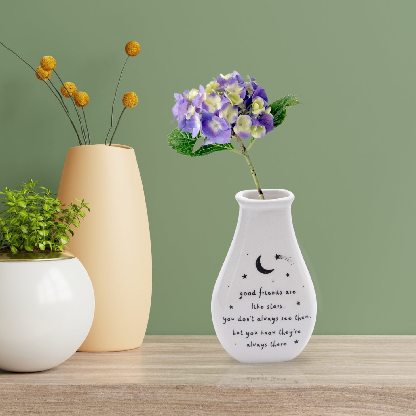 Send With Love Good Friends Are Like Stars Mini Ceramic Bud Vase Gift Idea