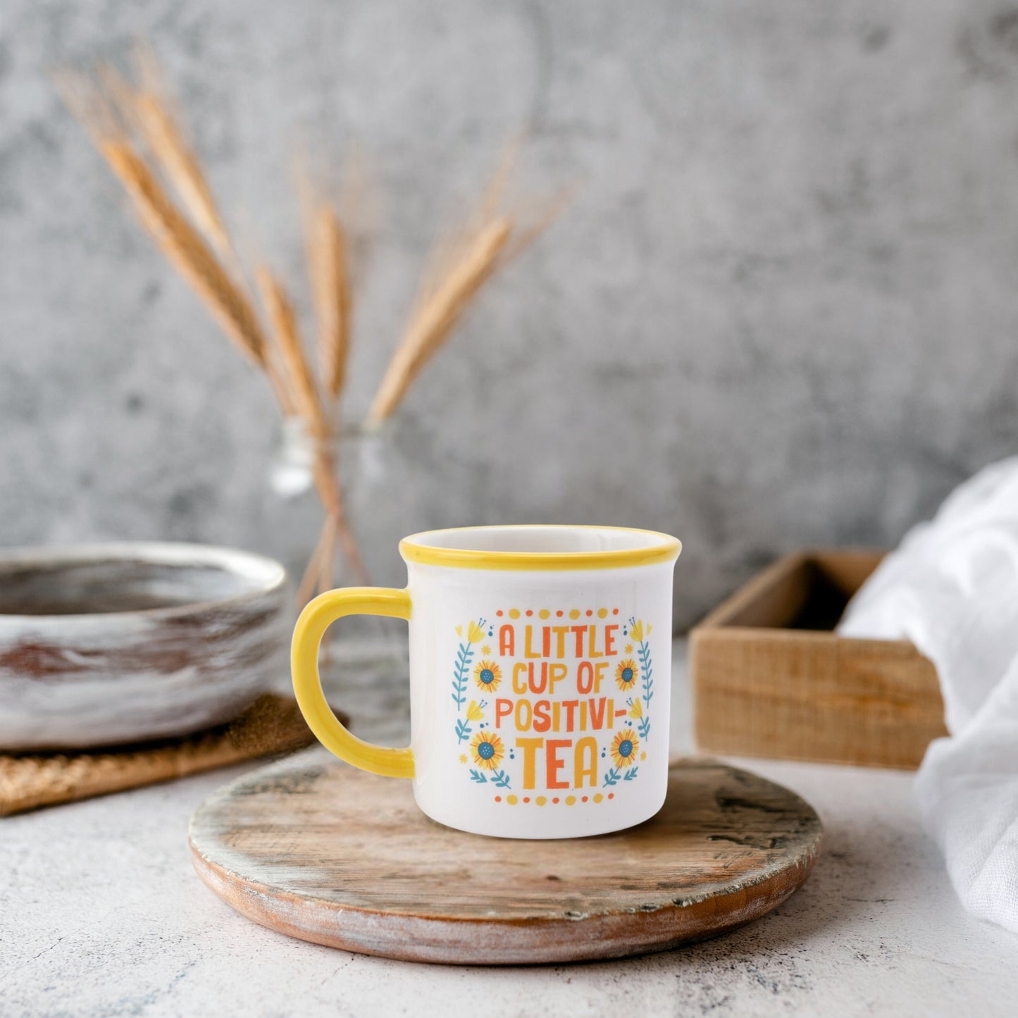 Live Happy A Little Cup Of Positivi-Tea Stoneware Mug In Gift Box Gift Idea