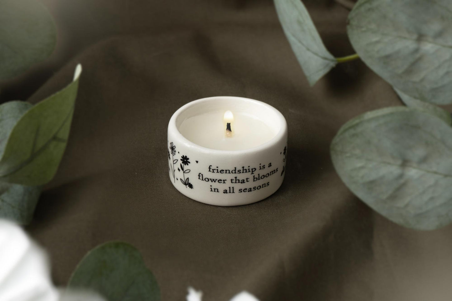 Send With Love 'Friendship Is...' Ceramic Tealight Candle Gift In A Box