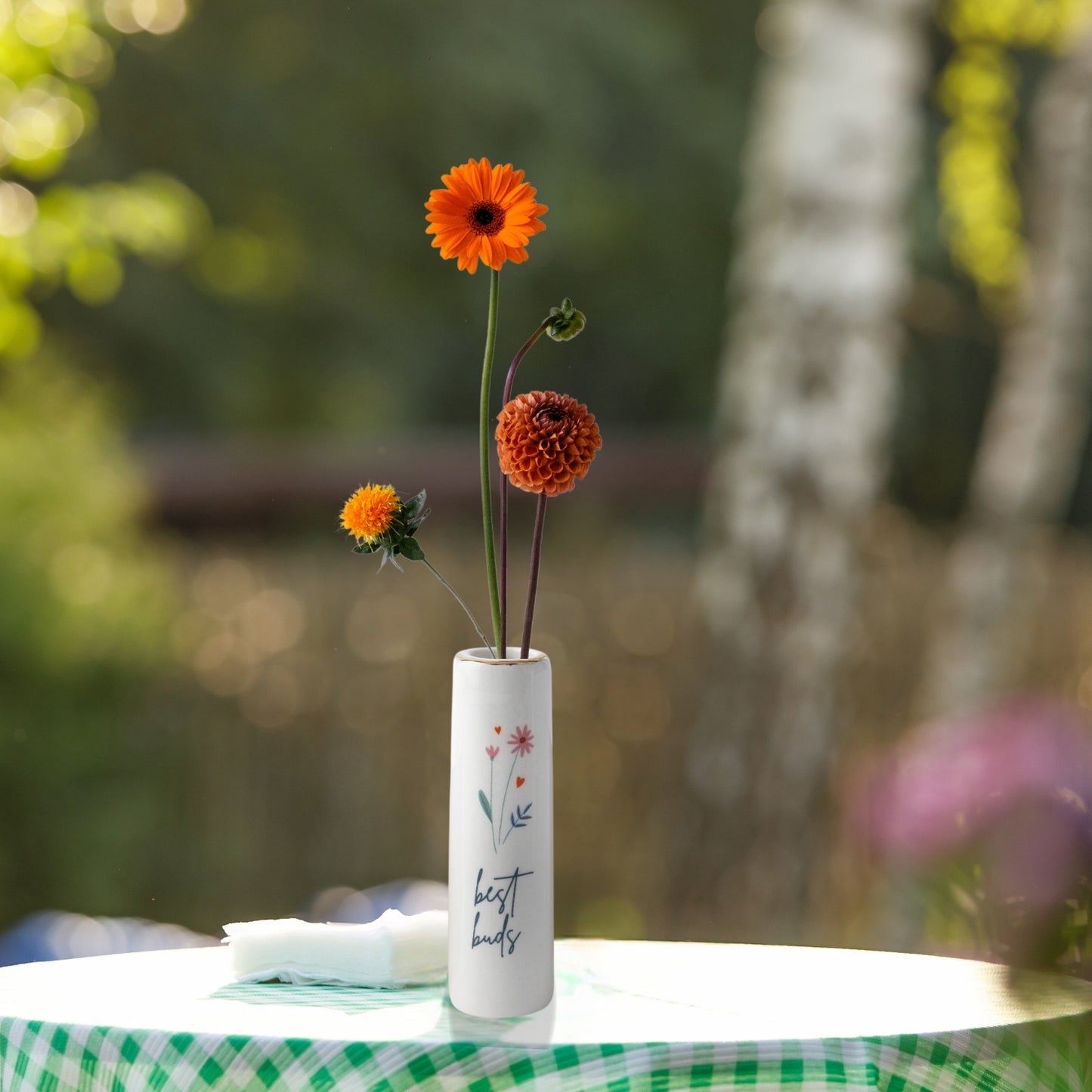 Just Smile Best Buds Single Stem Bud Mini Ceramic Bud Vase Gift Idea