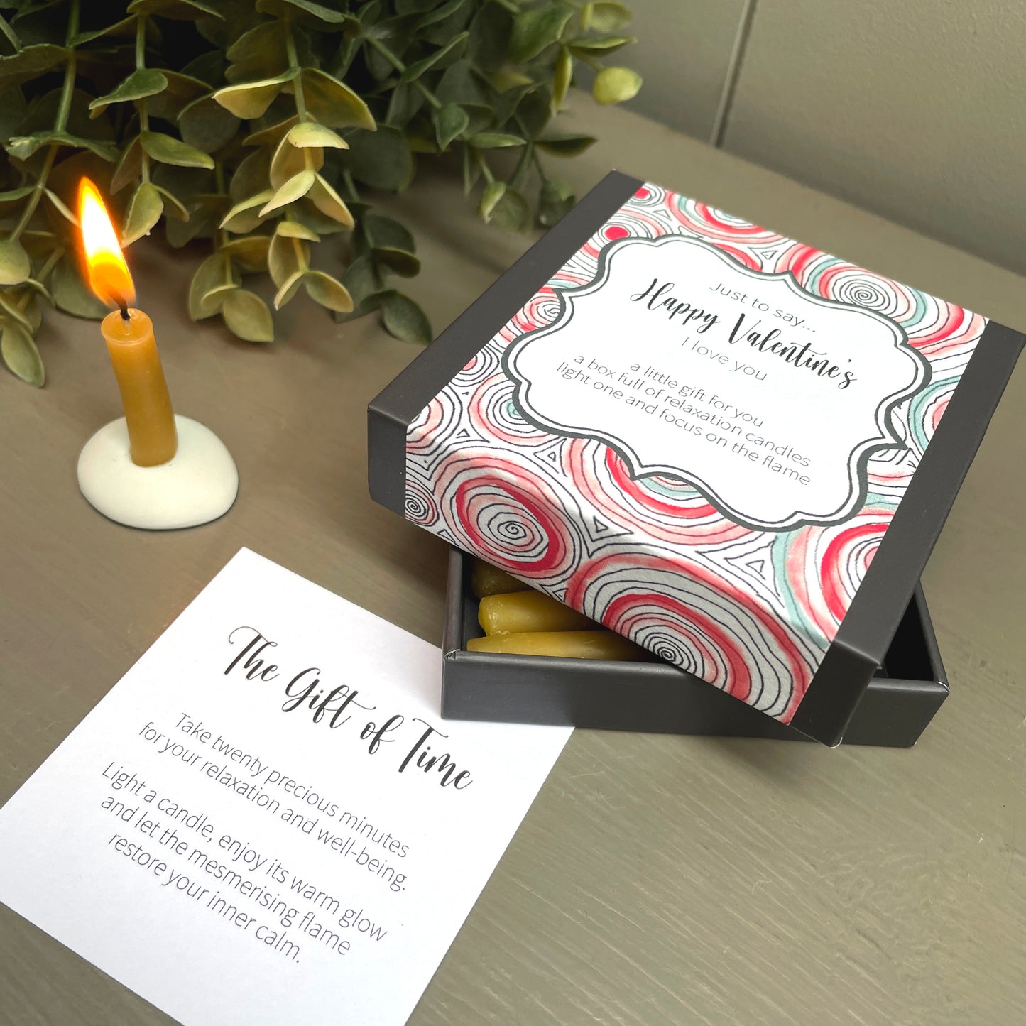 Cotton & Grey Just To Say... Happy Valentine's Candles Valentine's Day Gift Idea