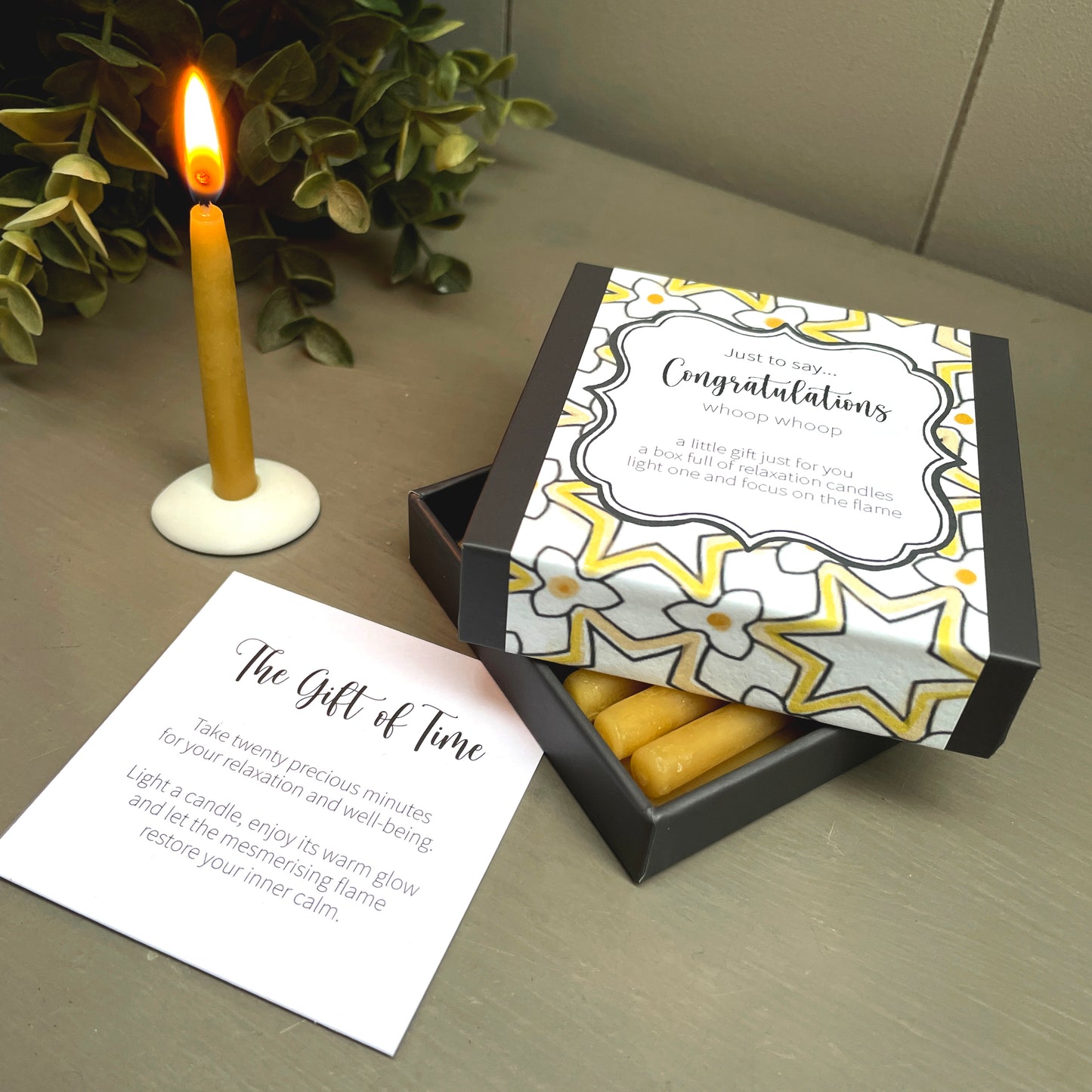 Cotton & Grey Just To Say... Congratulations Candles Beeswax Candle Gift Idea