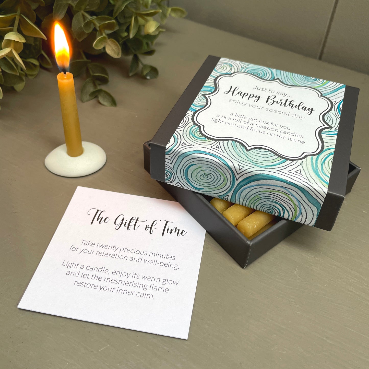 Cotton & Grey Just To Say... Happy Birthday Candles Make a Wish Gift Idea