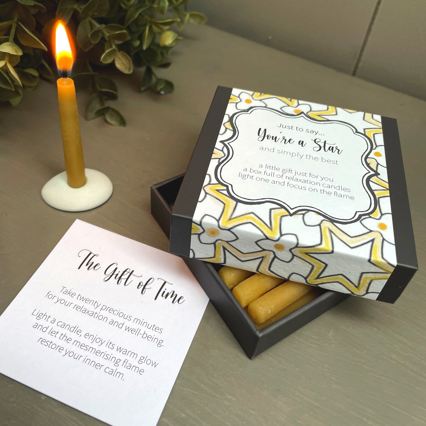 Cotton & Grey Just To Say... You're A Star Candles Magical Flames Candle Gift