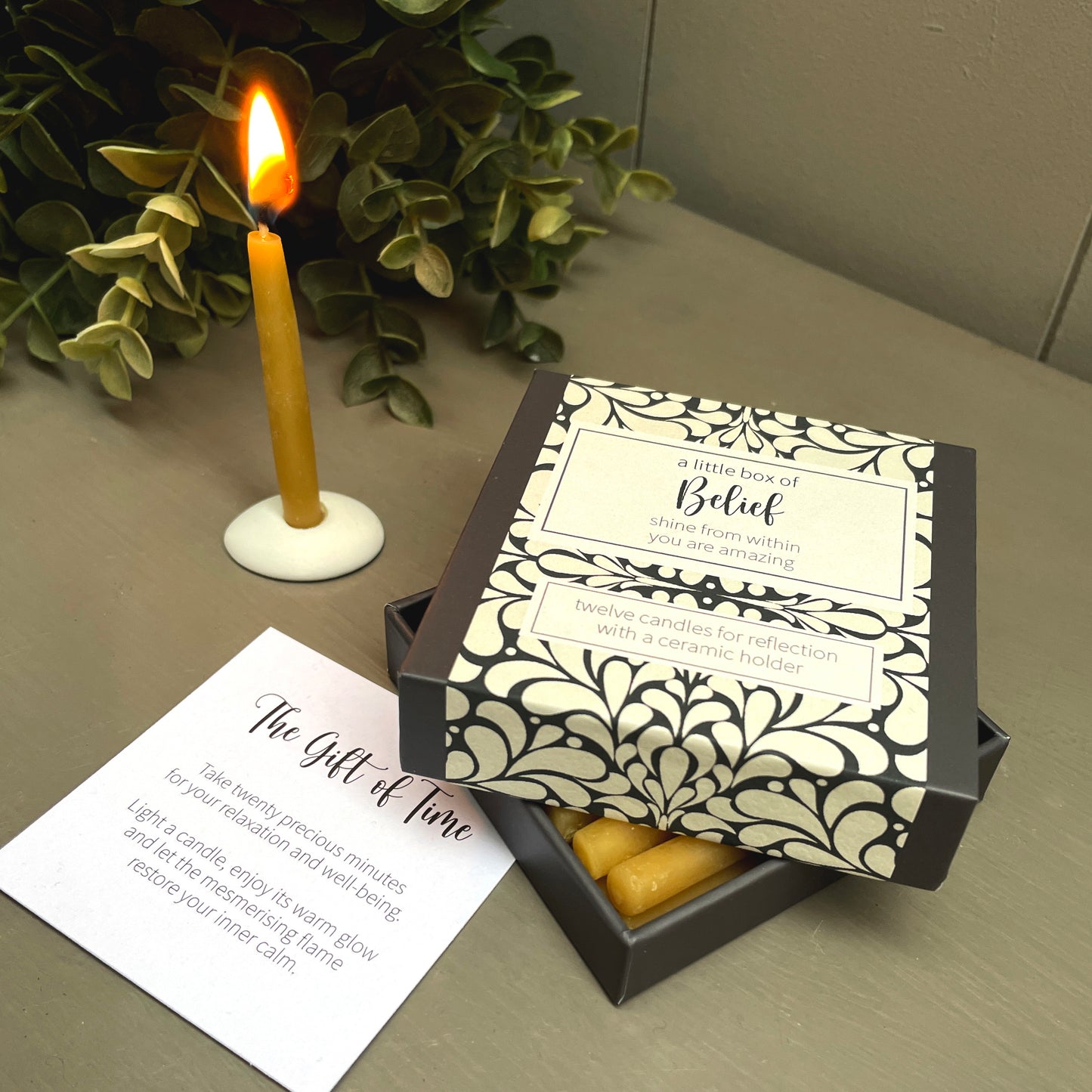Cotton & Grey A Little Box Of Belief Candles Dream Big Good Luck Candle Gift