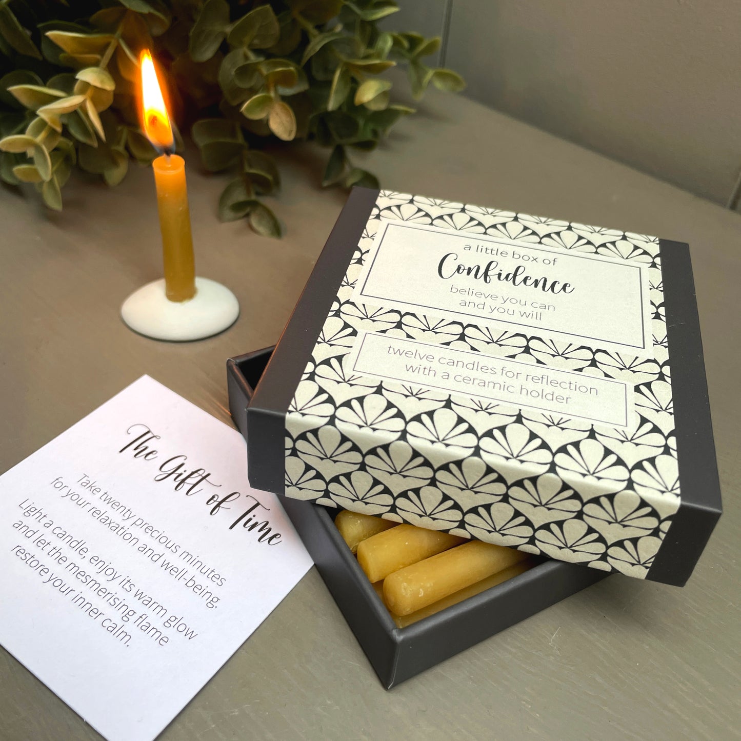 Cotton & Grey A Little Box Of Confidence Candles Be Bold Good Luck Candle Gift