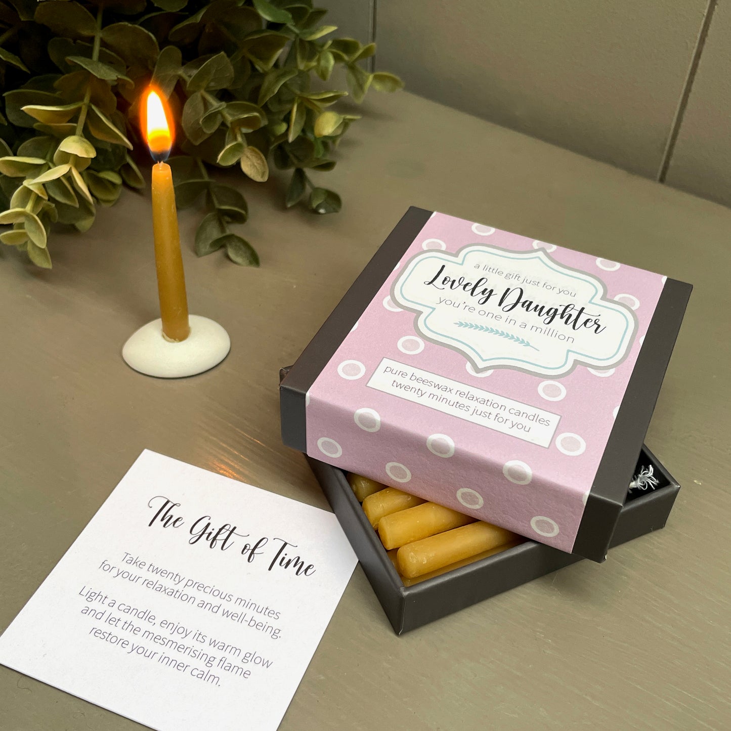 Cotton & Grey Lovely Daughter Candles Beeswax Candle Gift Idea
