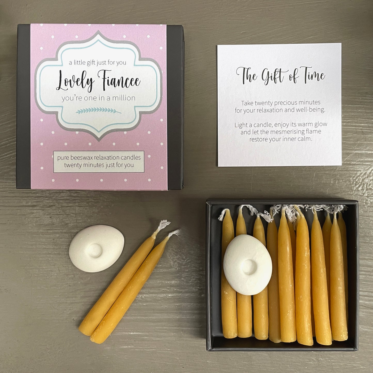 Cotton & Grey Lovely Fiancée Candles Beeswax Candle Gift Idea