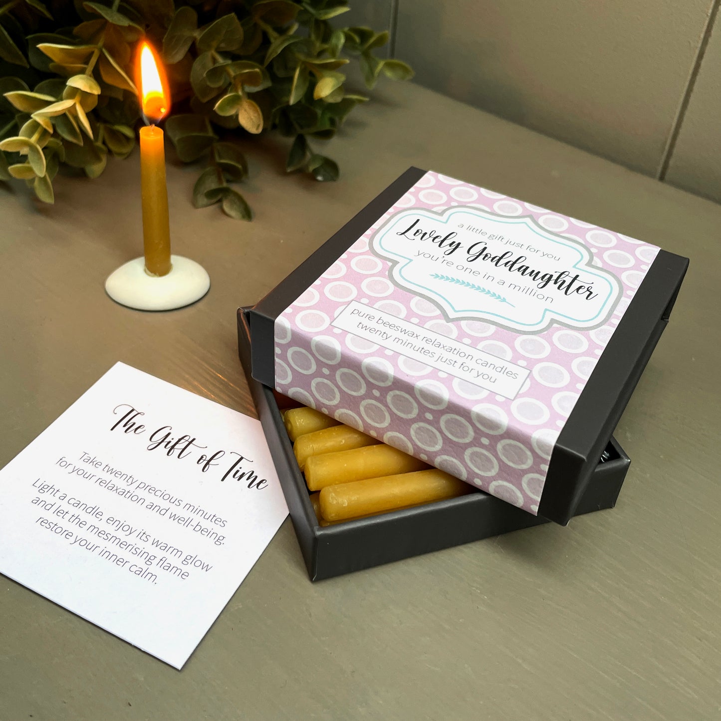 Cotton & Grey Lovely Goddaughter Candles Beeswax Candle Gift Idea