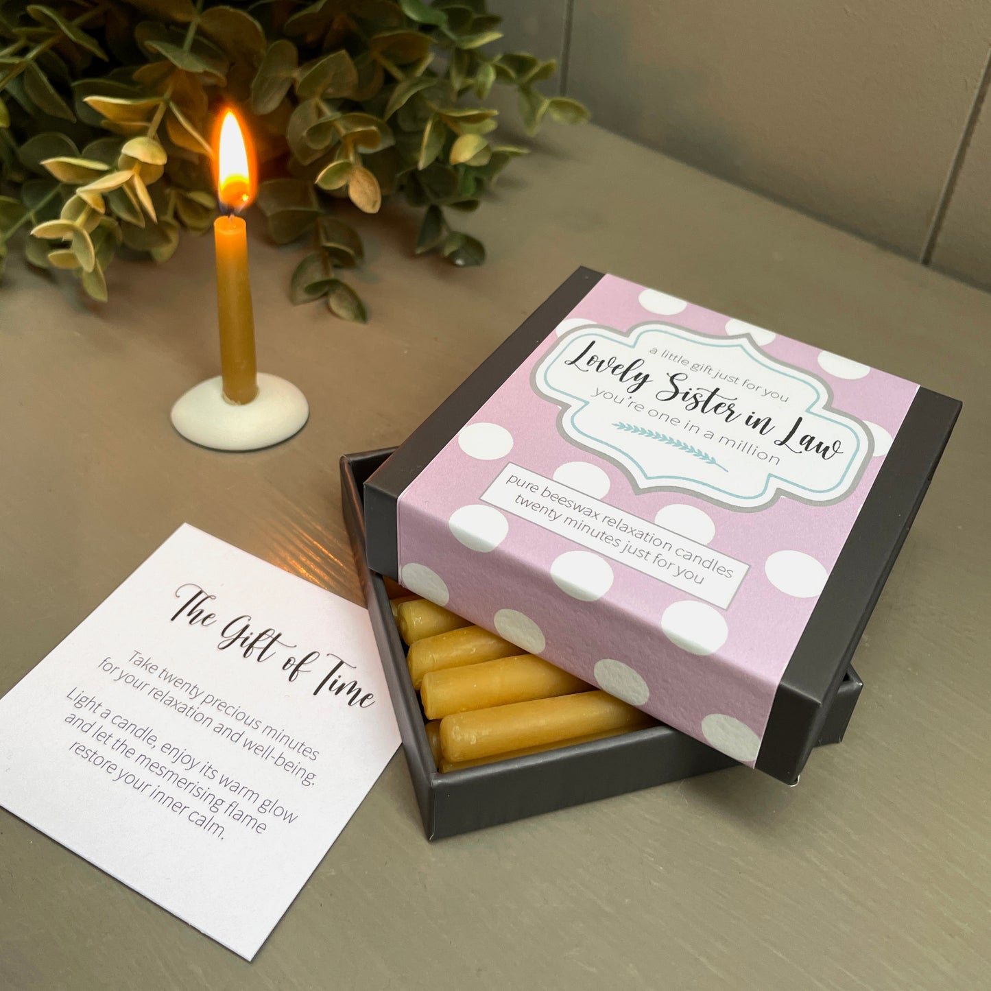 Cotton & Grey Lovely Sister-In-Law Candles Beeswax Candle Gift Idea