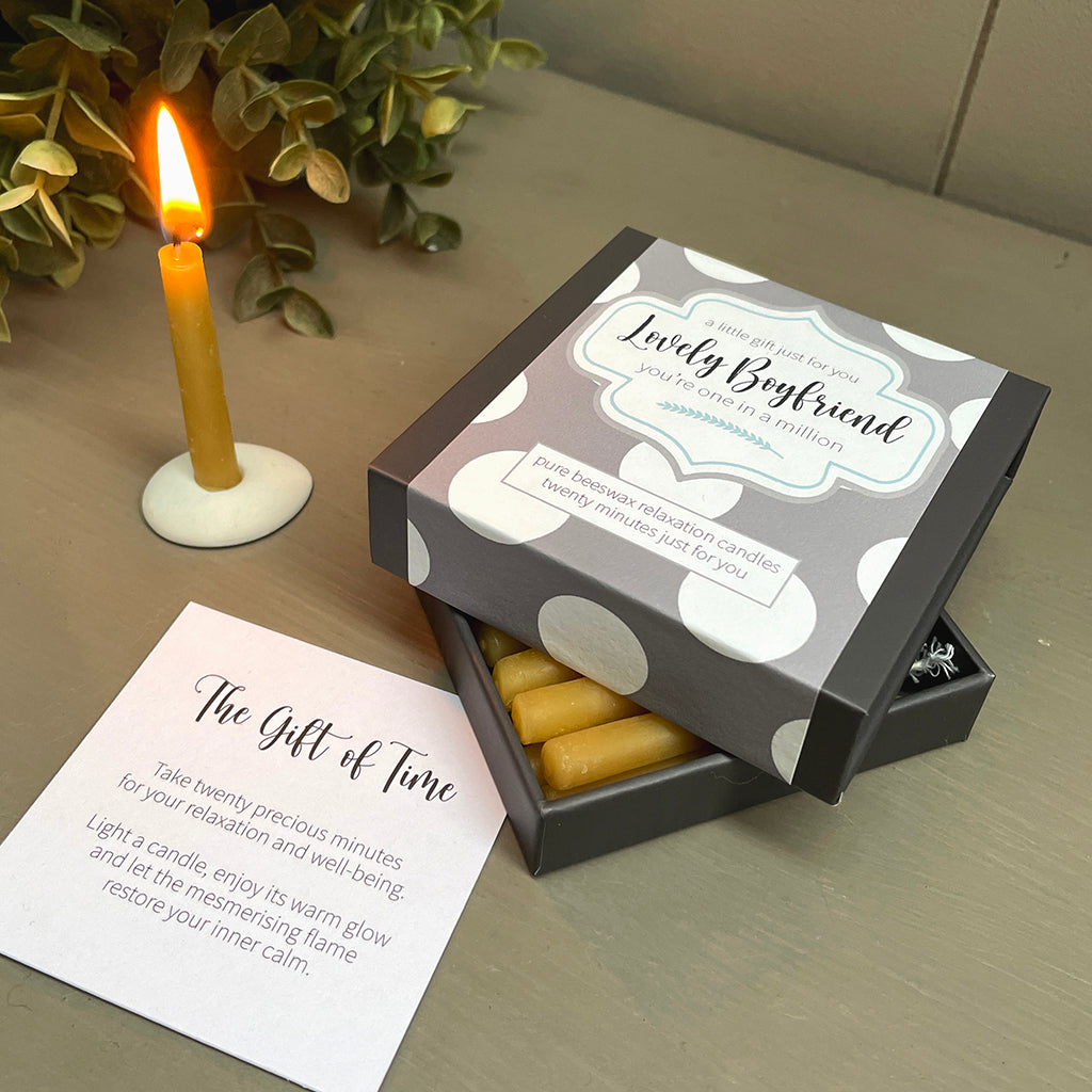 Cotton & Grey Lovely Boyfriend Candles Beeswax Candle Gift Idea