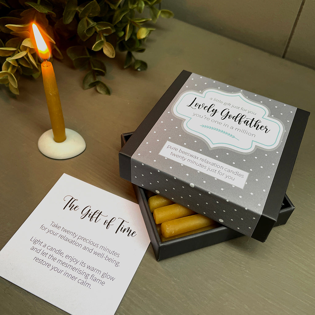 Cotton & Grey Lovely Godfather Candles Beeswax Candle Gift Idea