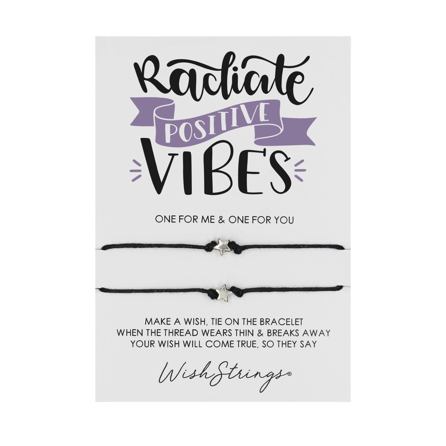 Radiate Positive Vibes Wish String Bracelet Duo With Charms